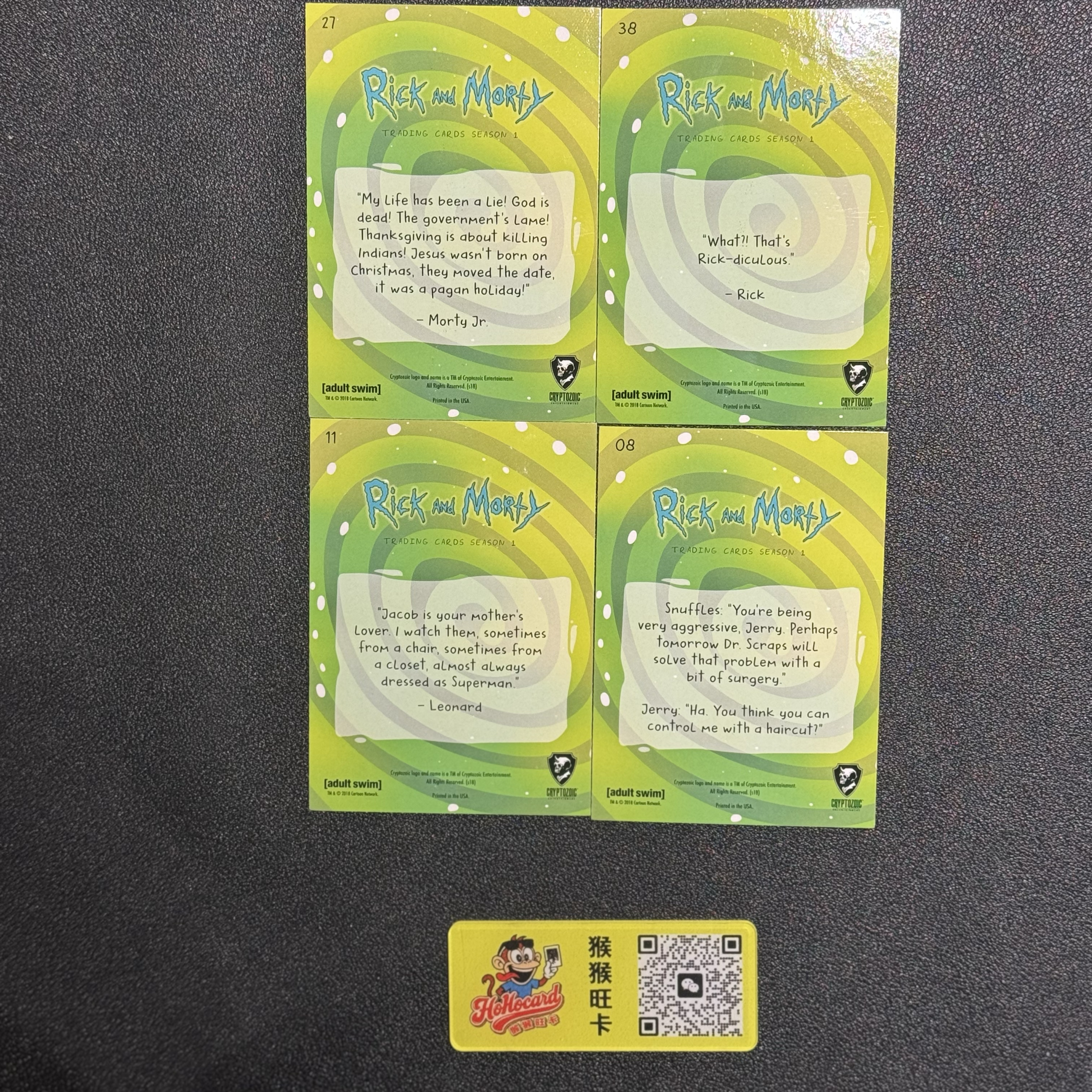2018 Cryptozoic Rick and Morty rick 【猴猴旺卡】瑞克和莫蒂 剧情 剧照 横版 特卡 共四张 卡品如图 接代拍 29a 【herry】