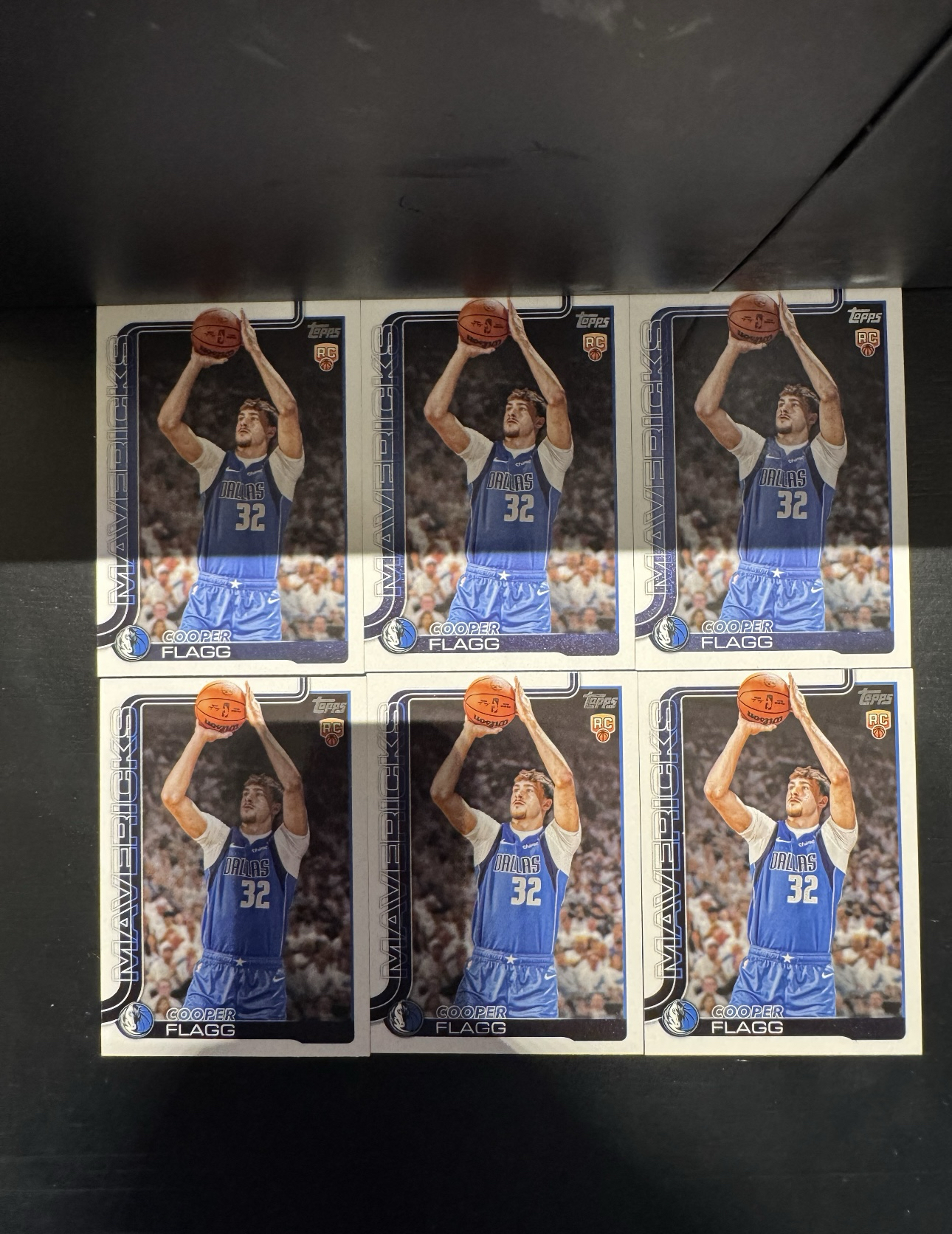 曌 2025 Topps FLAGSHIP Cooper Flagg 库珀 弗拉格 独行侠 新秀rc 正base 六张打包 lot 状元 MJ002R