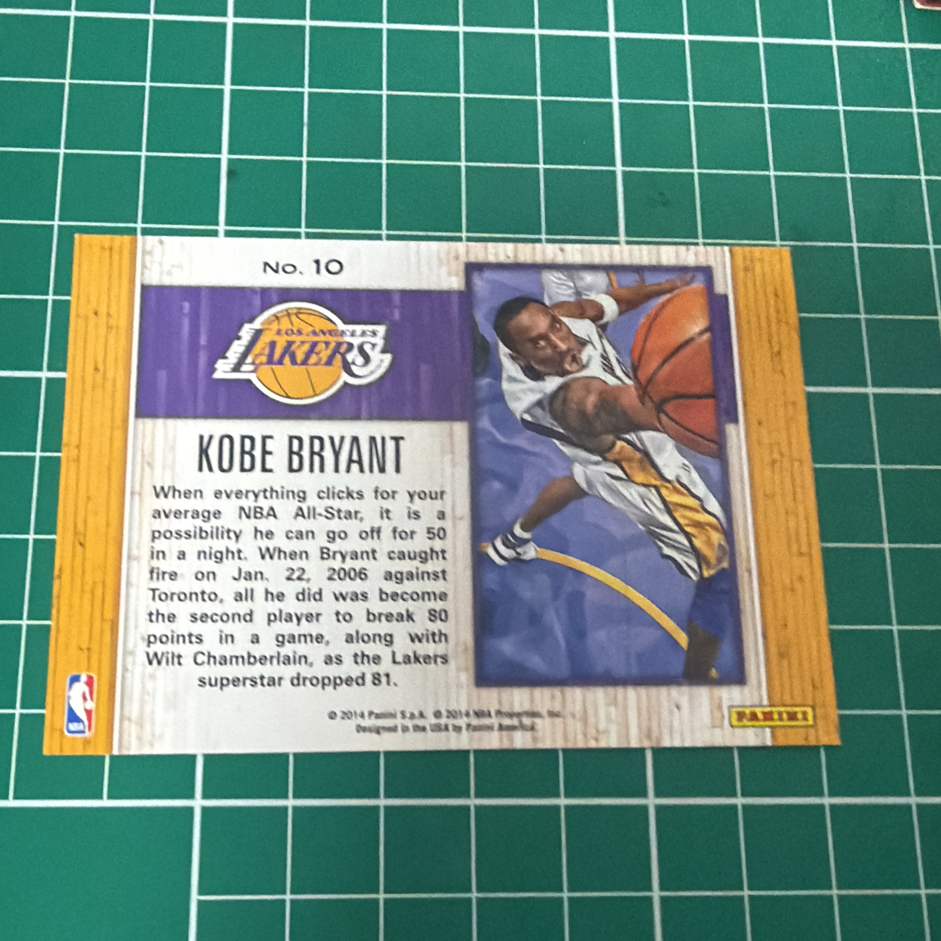 2014-15 Panini Americana Kobe Bryant S.p.a. 科比布莱恩特 KB 小飞侠 黑曼巴 职业生涯最高81分特卡 数据特卡 横版特卡 闪卡 hit 十年老卡 居中一般