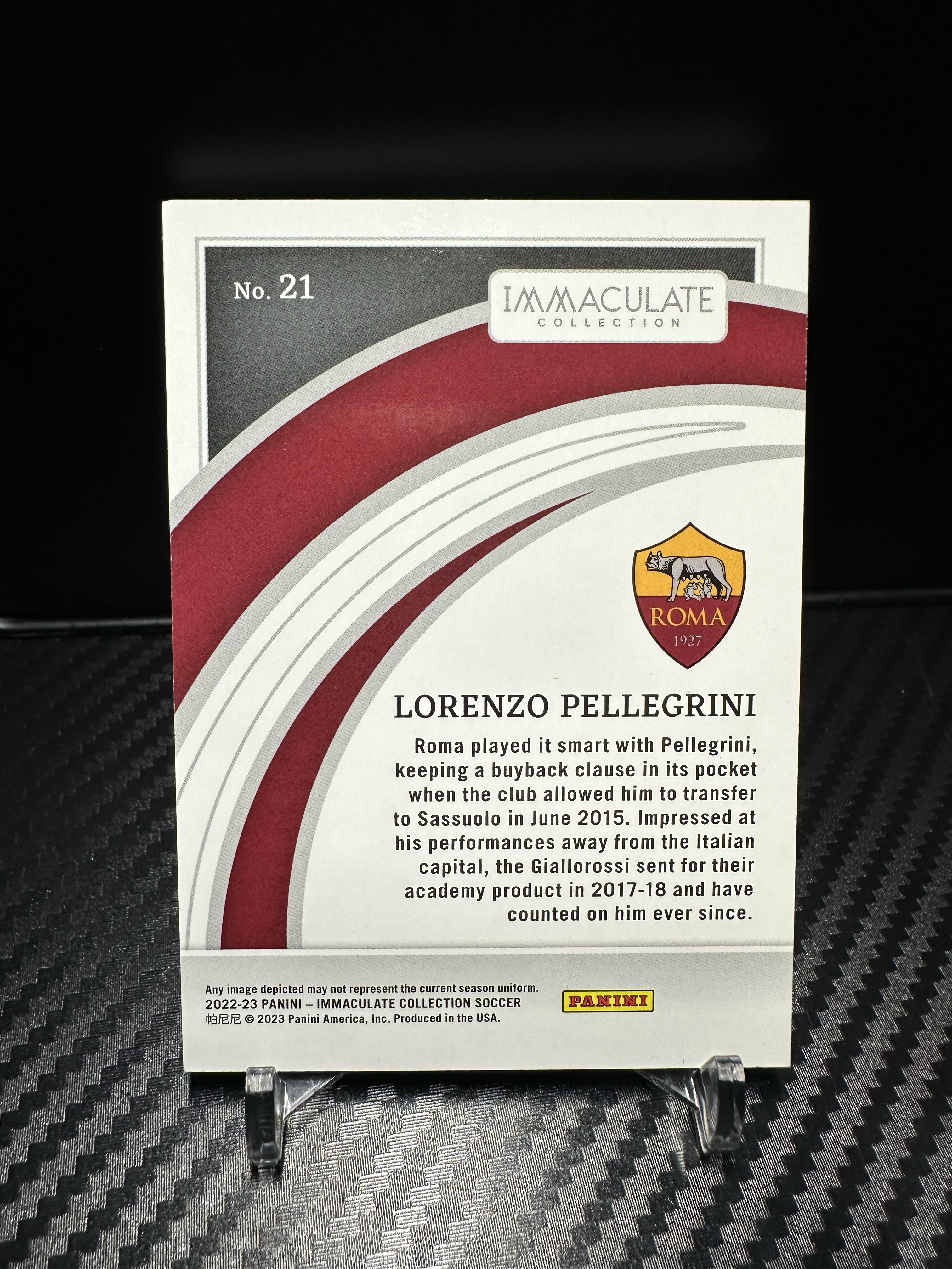 2023 Panini Immaculate Lorenzo Pellegrini 佩莱格里尼07/25编 同背 蓝宝石平行 罗马选图 爱咪咪高端系列卡品如图 意甲 罗马队长 意大利收藏凑套