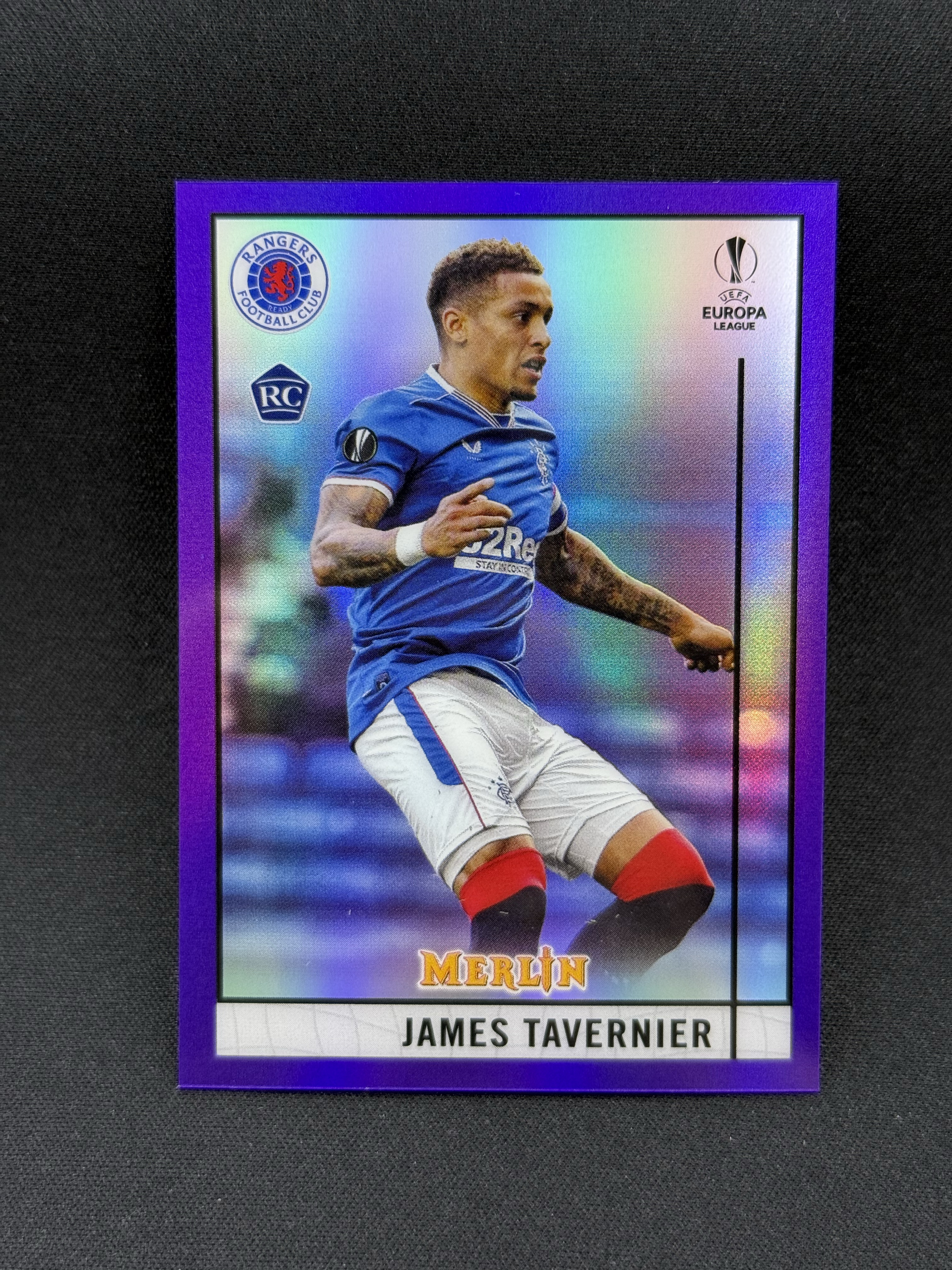 2020-21 Topps Merlin James Tavernier RC 【小贝代拍】欧冠 元年 梅林 流浪者 新秀 塔沃尼尔 紫折 299编 卡品如图 拍前看描述 H CT