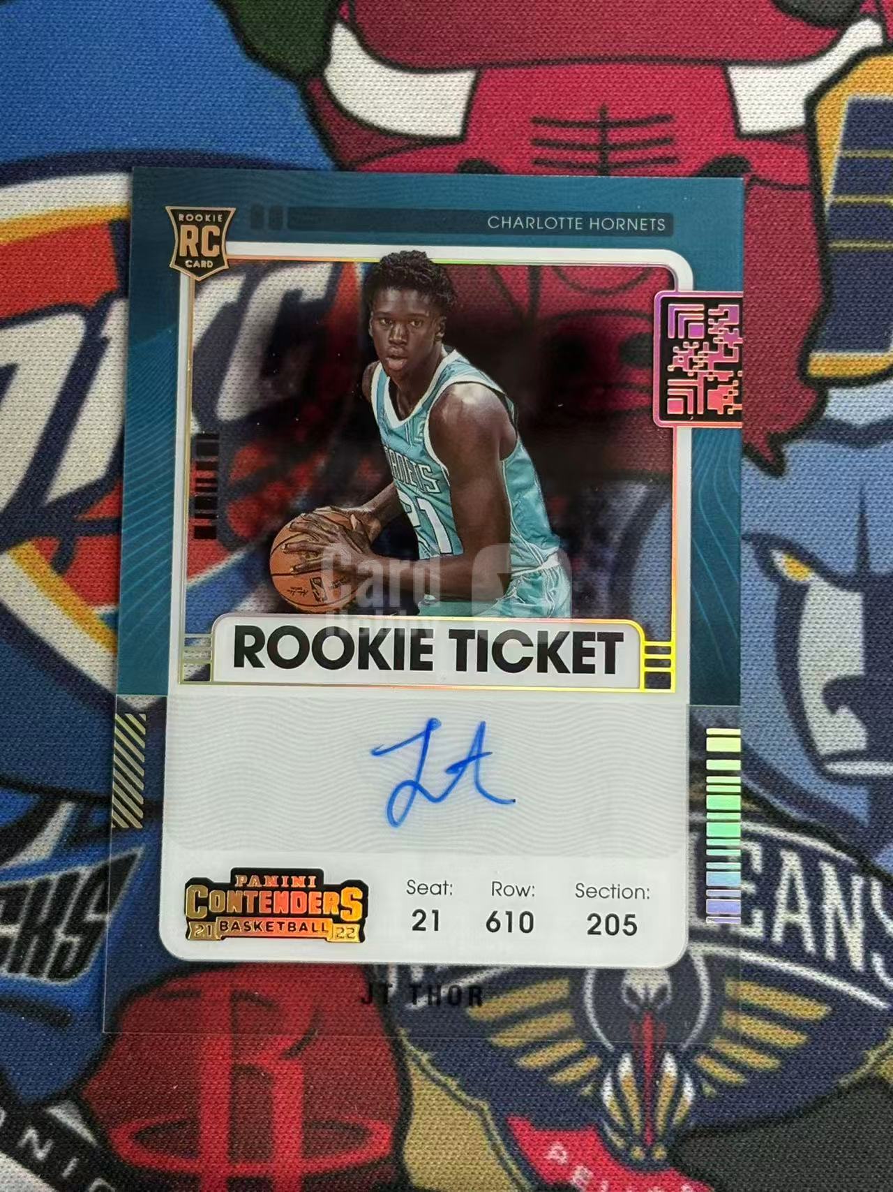 2021-22 PANINI CONTENDERS 球票系列 黄蜂 新秀RC 雷神 JT索尔 签字卡 卡签 变化版新秀球票签字卡 大比例SSP 胶片签 银折 折射【烂臭嘴拍卖】