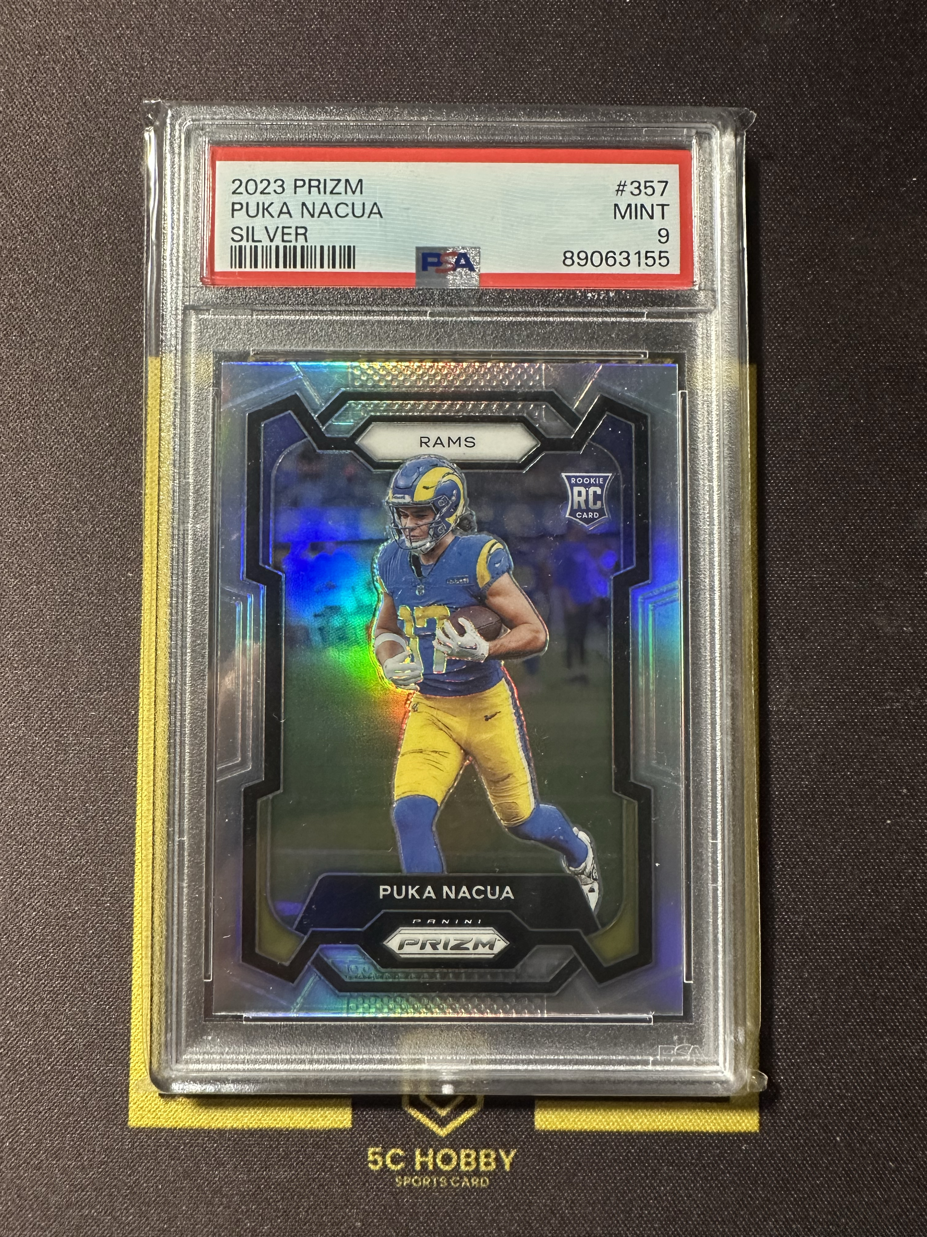 2023 Panini Prizm PUKA NACUA RC 【主演出卡】公羊超级新人 Nacua 新秀 RC SILVER PRIZM #357 PSA9