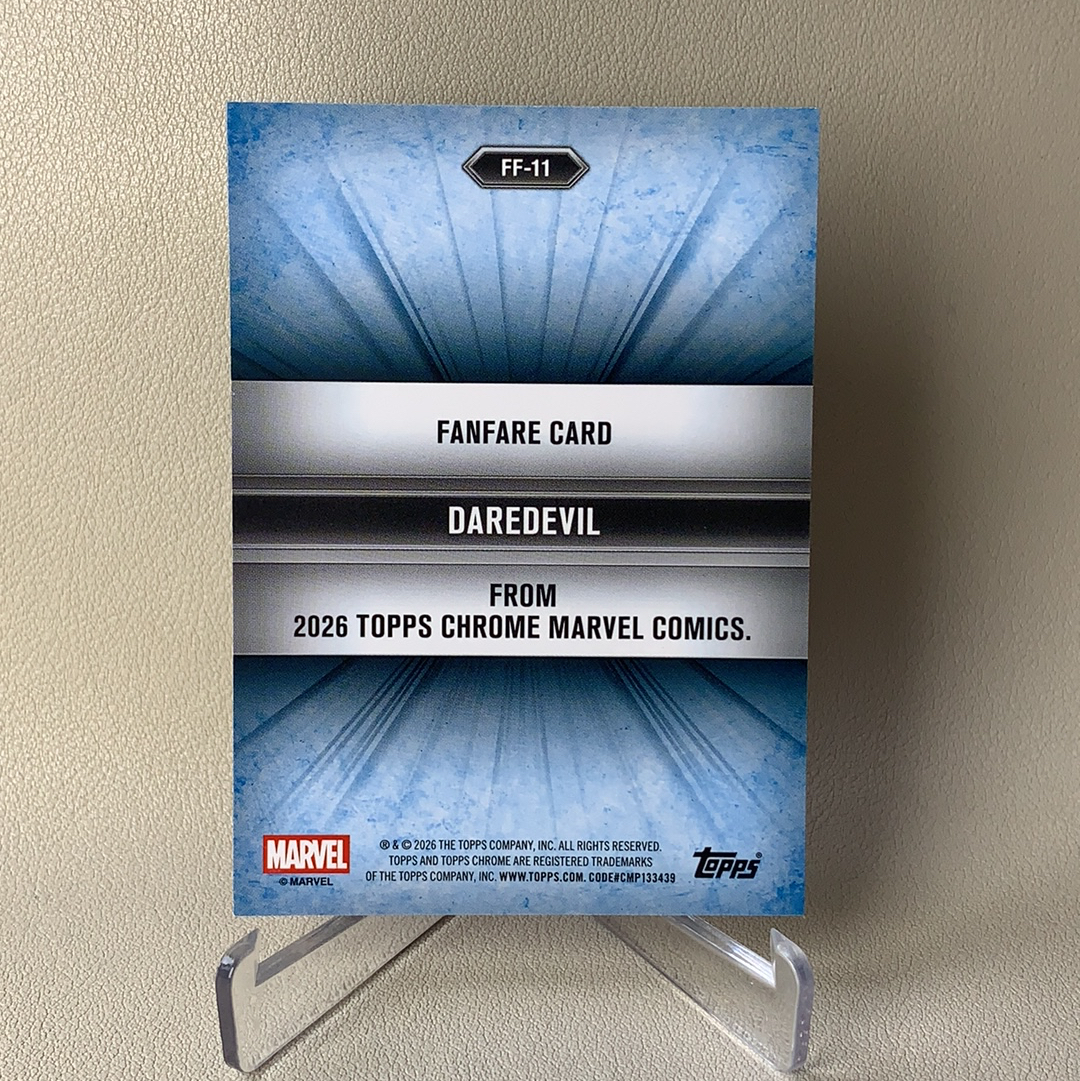 2026 Topps Marvel (MCU) Comics Chrome 漫威TC Daredevil 夜魔侠 马修 Fanfare喝彩特卡 银折 大比例 SP FF-11 品相如图 凑套必备 慕总