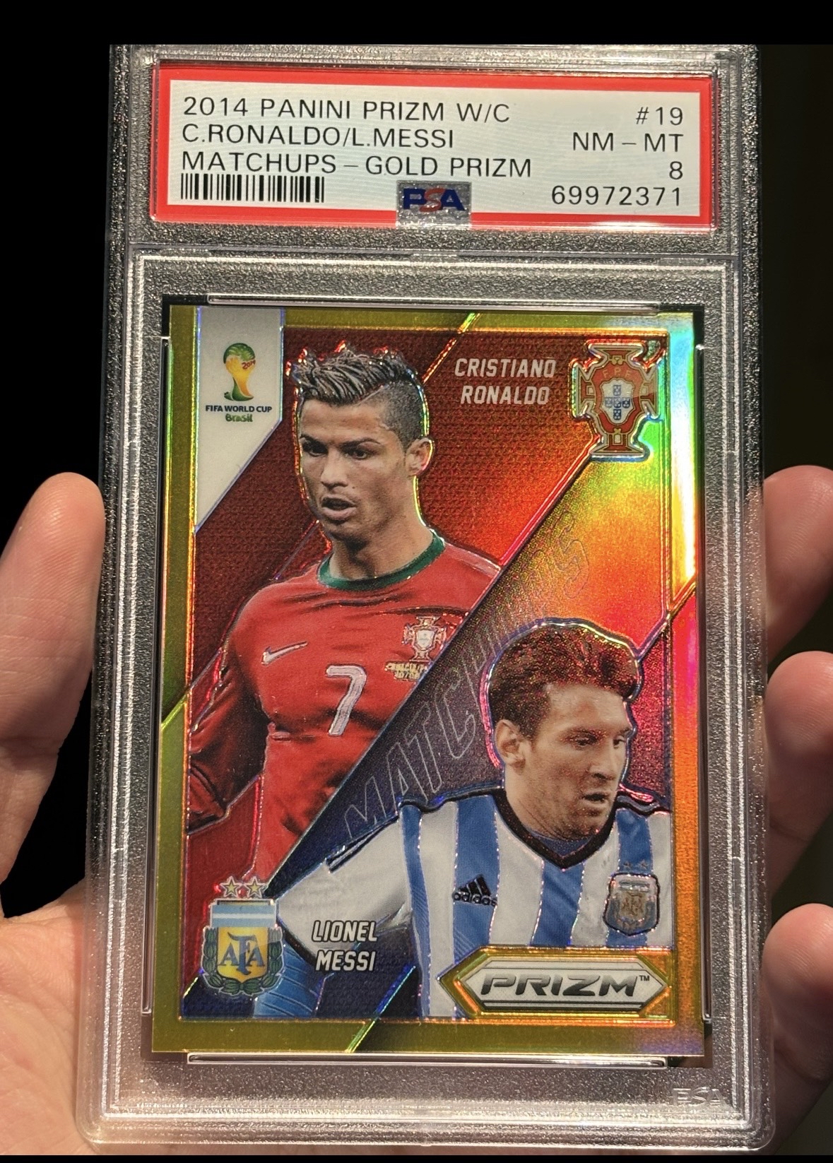 2014 Panini World Cup Prizm Lionel Messi c ronaldo 世界杯元年 梅西c羅對決 10遍金折 最好的折射卡 潛力無限 一個時代