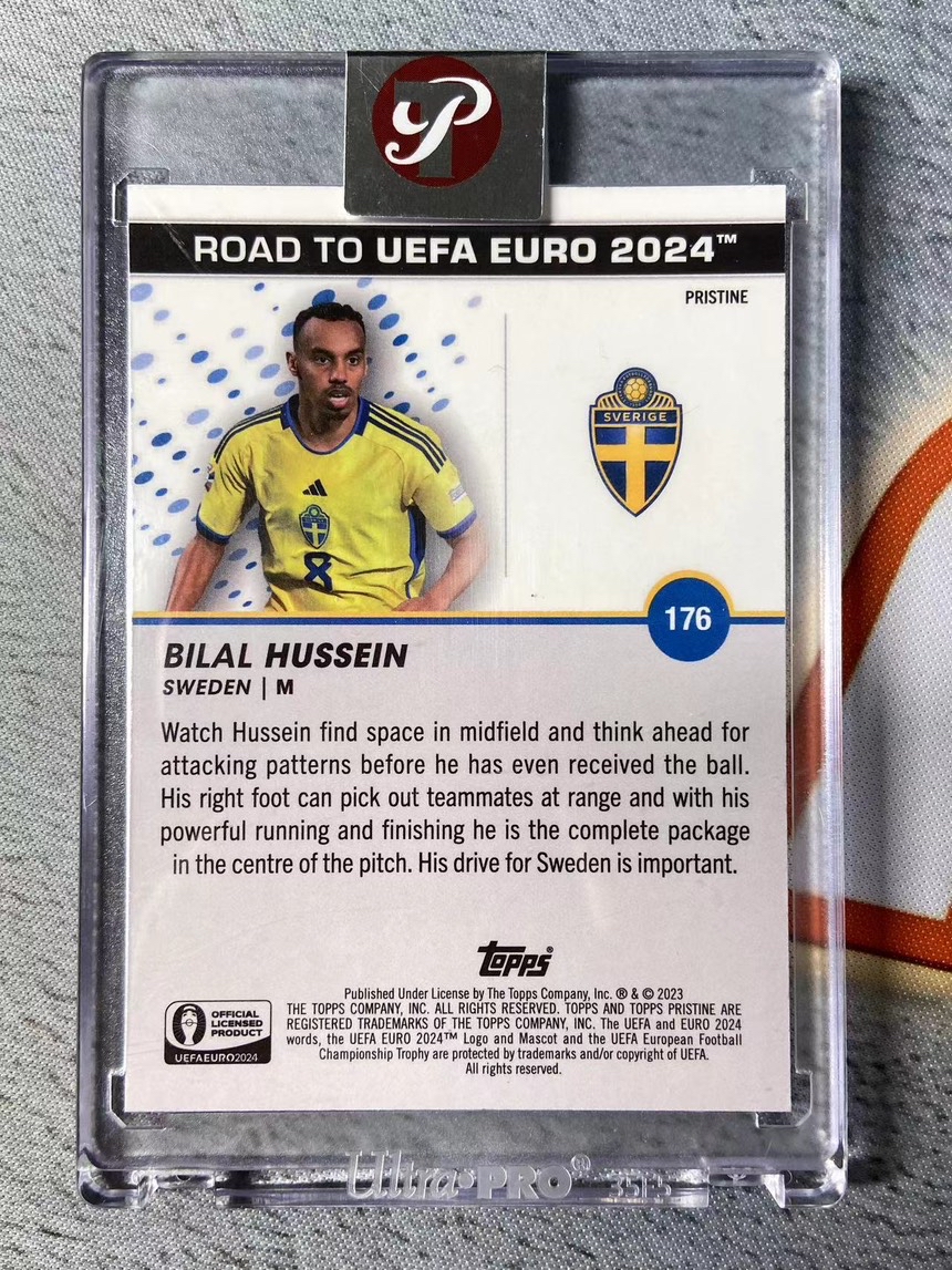 2024 Topps Pristine Hussein RC 欧洲杯 太古 元年 胡瑟因 瑞典 35/75编 新秀 银碎点折 原封砖 伊布伊萨 ...