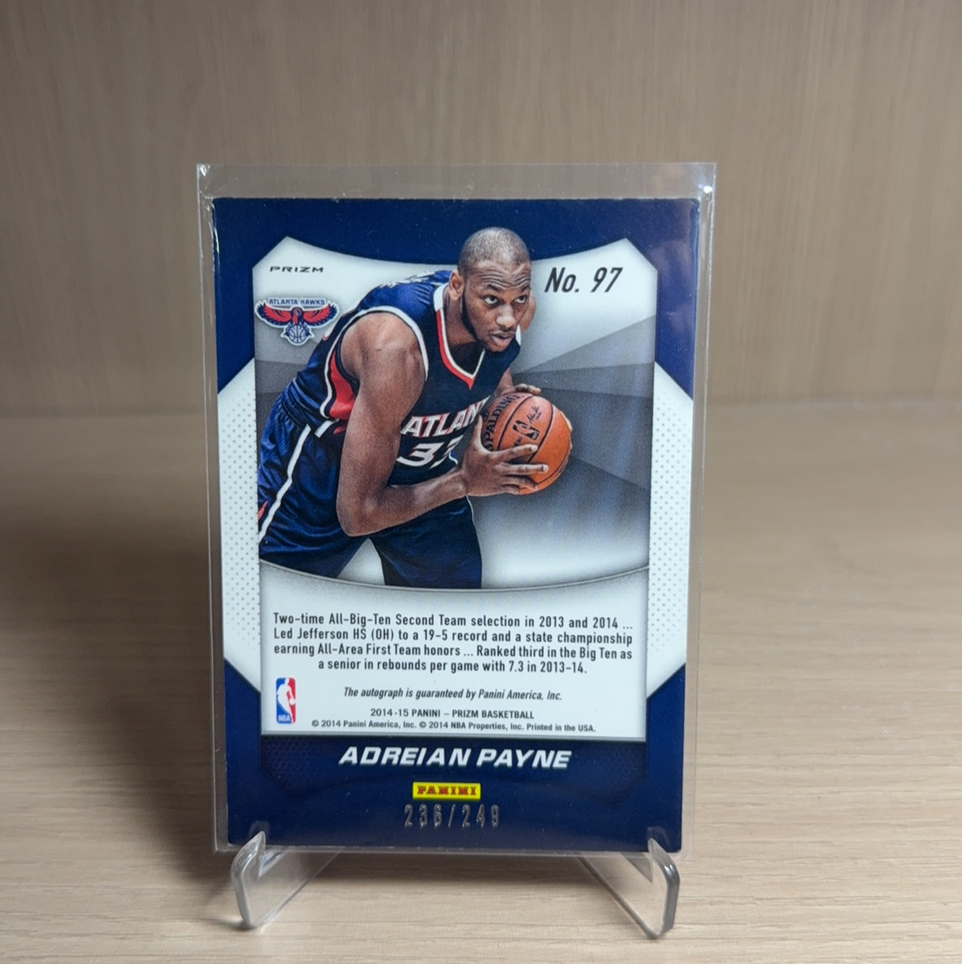 2014-15 Panini Prizm Adreian Payne RC 【免费代卖】老鹰 新秀 RC 阿德里安 佩恩 /249编 PZ 签字 投资升值 值得珍藏 卡品如图