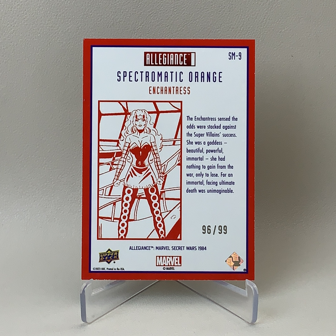 【弈卡代拍】2023 Upper Deck Allegiance Secret wars 漫威 秘密战争 橙碎冰折 折射 Enchantress 魅惑魔女 96/99编 品相如图 凑套必备 Mito