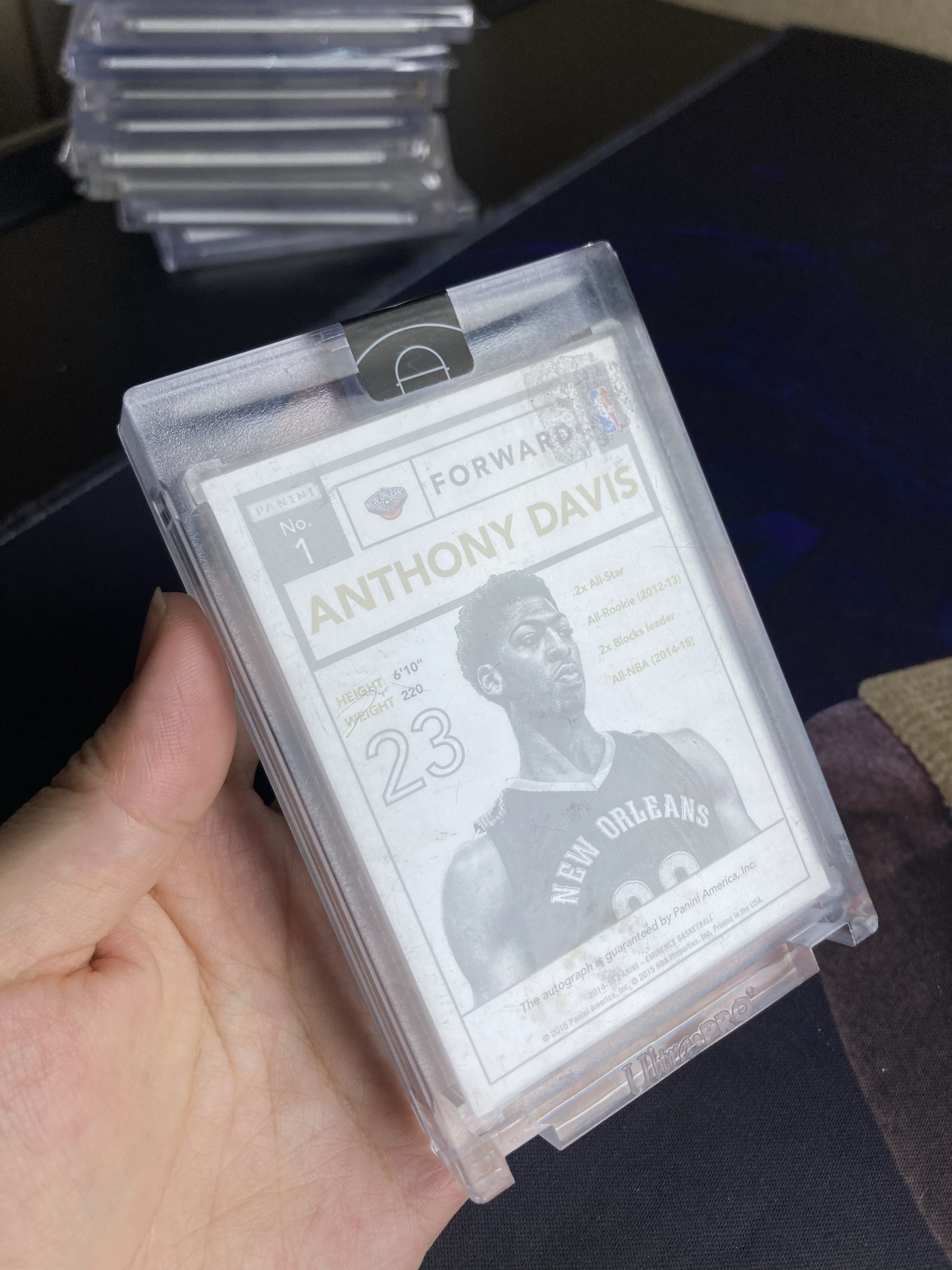 2014-15 Panini Eminence Anthony Davis 【星卡优转】大真金系列 鹈鹕 浓眉 安东尼 戴维斯 06/10编 签字 卡签 金笔签 原封砖 专收必备 微瑕如图 杀菌