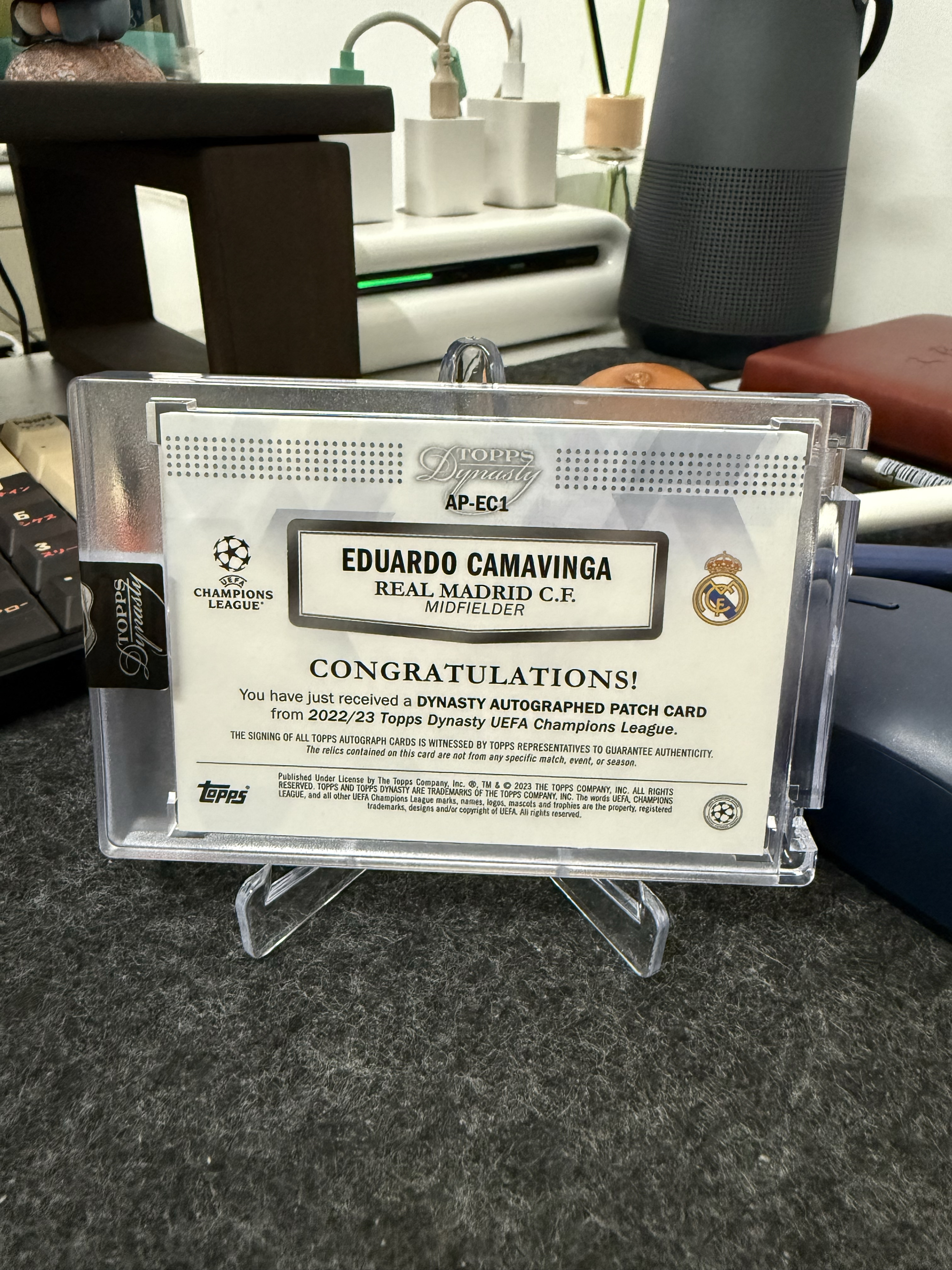 2023 Topps Dynasty Eduardo Camavinga 爱德华多 卡马文加 王朝 3/5编 原封砖 皇家马德里 法国 落场gu球衣切割patch 签字 卡签 贝林厄姆队友 卡品如图