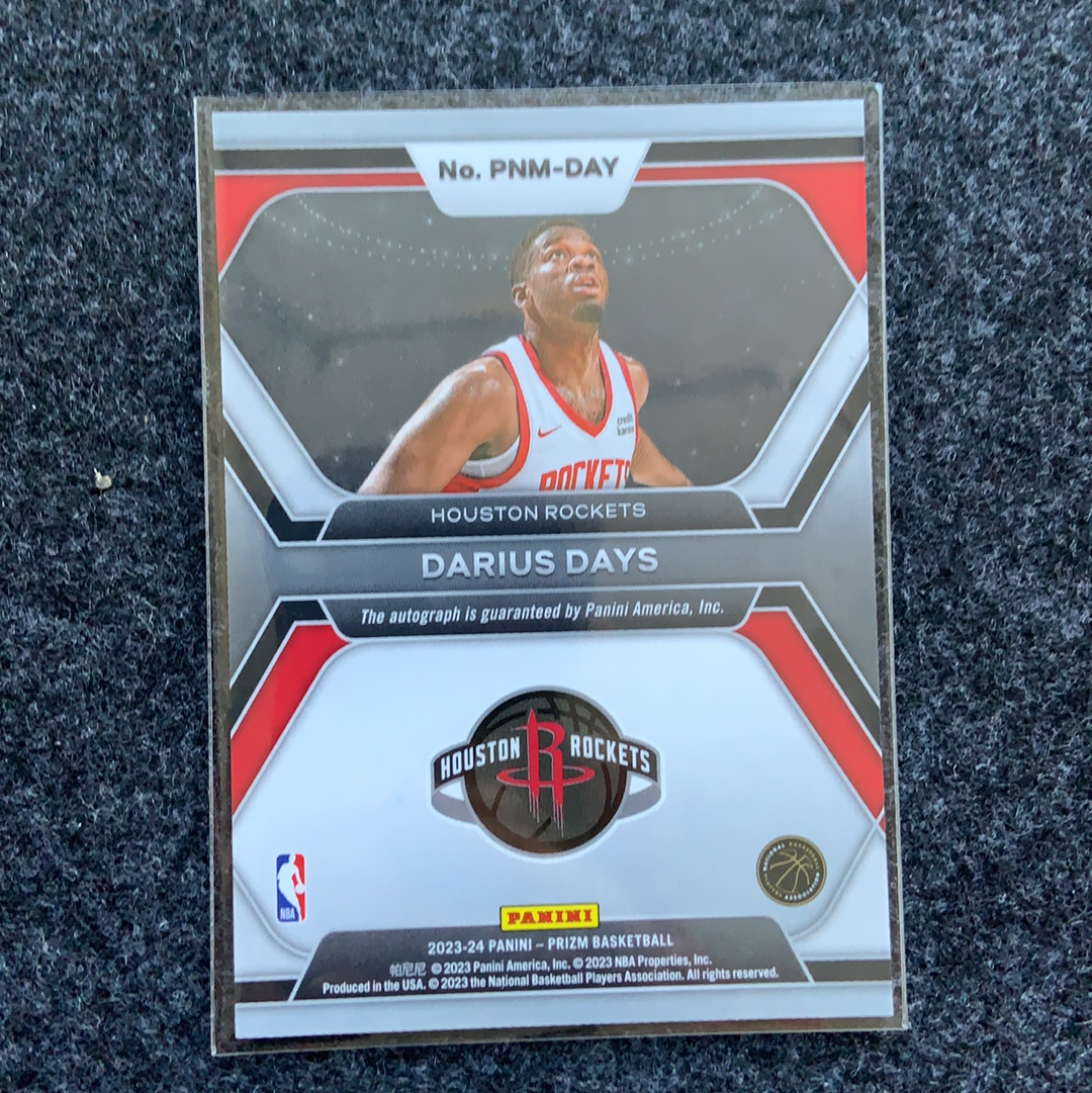 Darius Days Rockets Card 2023-24 Panini Prizm Darius Days 火箭 达里厄斯 戴斯 书法签 签字 签名 贴签 微瑕如图 面面包-接上拍 卡淘