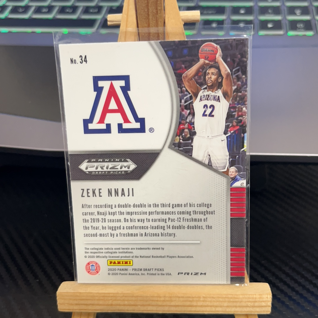 2019-20 Panini Prizm Zeke Nnaji RC 齐克 纳吉 新秀 银折 折射 prizm系列 pz 卡品如图 凑图必备 值得收藏!免费代卖!