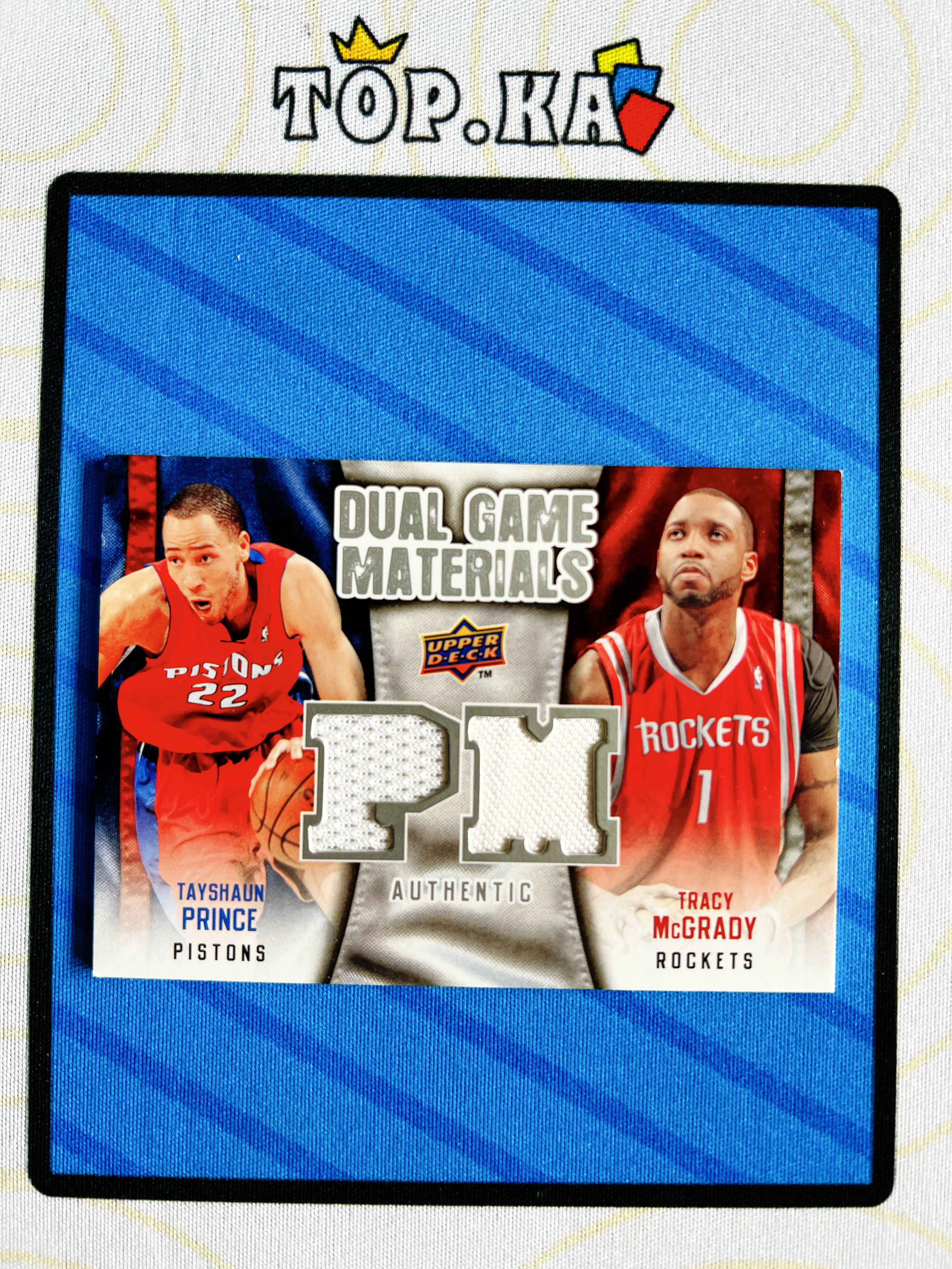 【顶尖卡社】2009-10 Upper Deck UD Tracy McGrady 特雷西麦克格雷迪 泰肖恩普林斯 UD 双人亲穿 球衣 物料 活塞 火箭 麦迪 小王子 详情看描述 瑕疵如图【陌上】