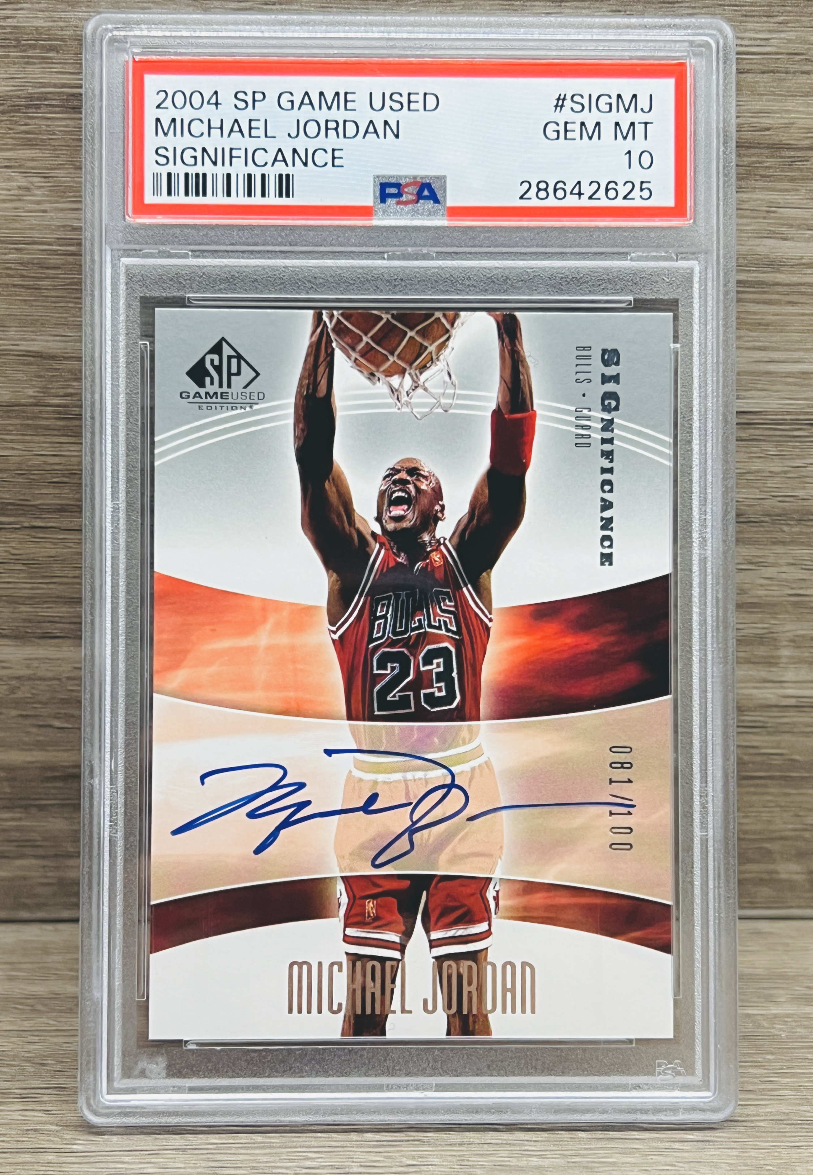 2004 Upper Deck SP Michael Jordan 【MJ23代拍】UD SPGU系列 迈克尔 乔丹 81/100编签字 卡签 PSA10完美卡品 墨迹超美 公牛暴扣炸裂选图 极品收藏