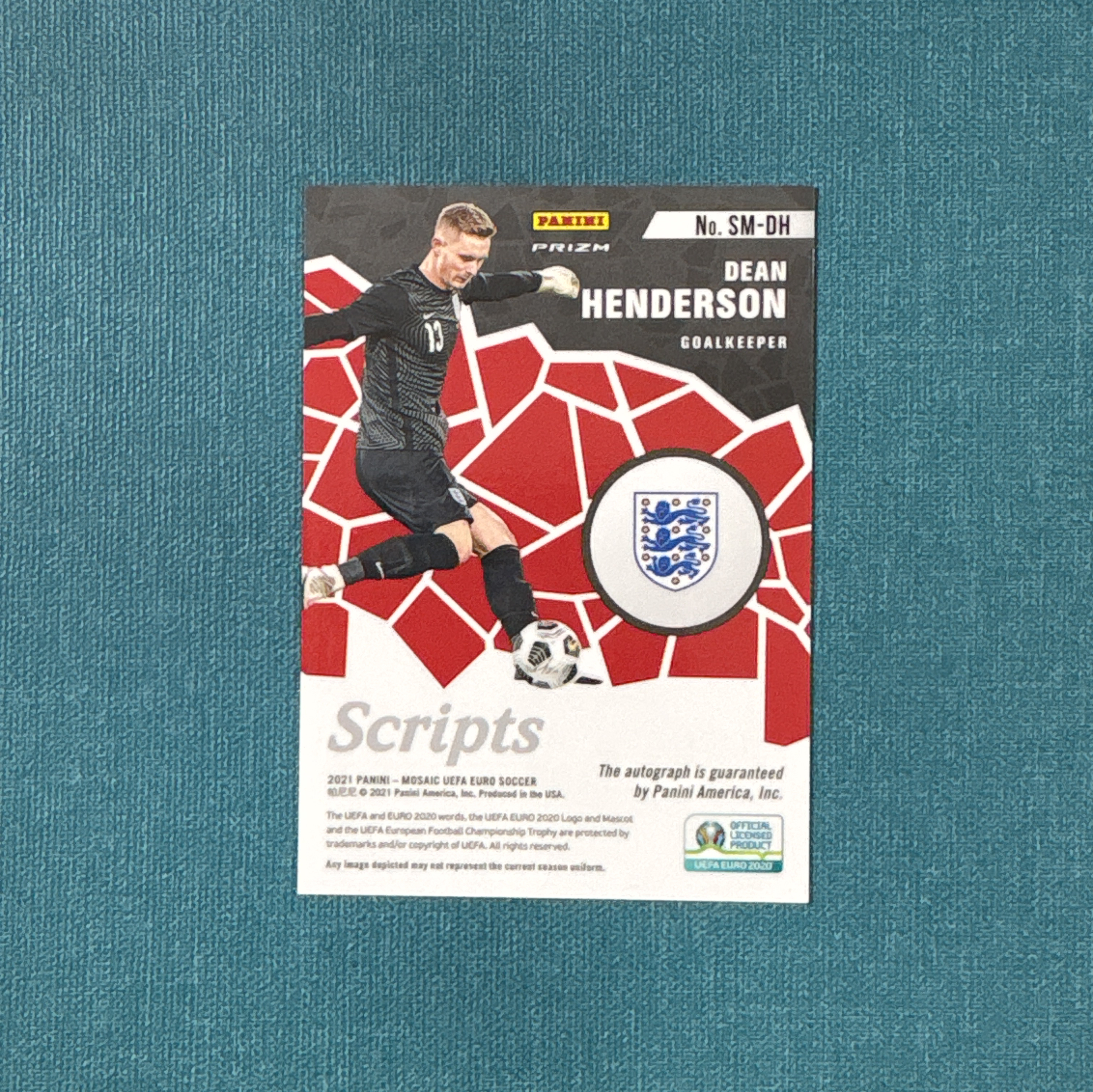 2021 Panini Mosaic 欧洲杯 马赛克 Dean Henderson 迪恩 亨德森 签字 银马赛克折 英格兰 卡品如图 DYD