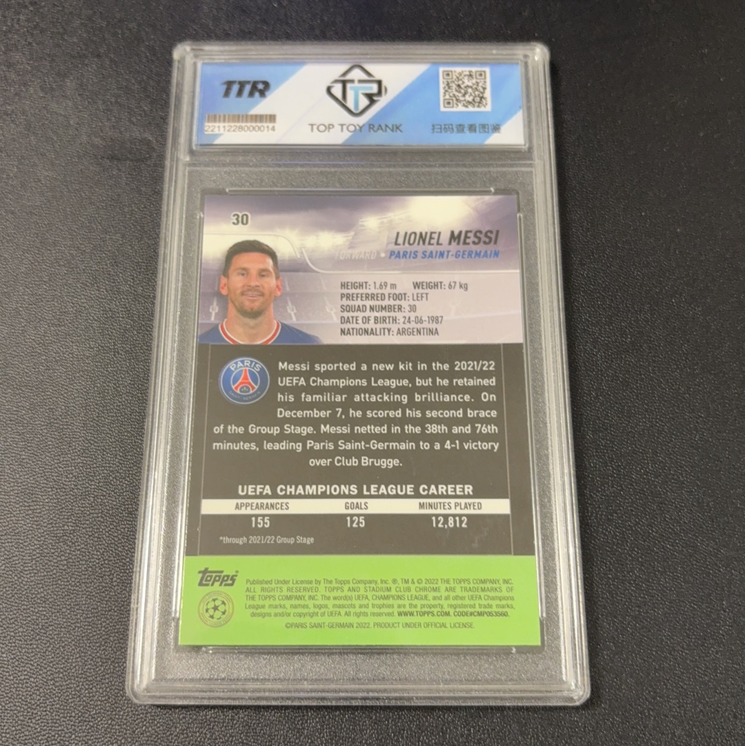 2023 Topps Stadium Club Chrome 竞技场 梅西 梅老板 阿根廷 大巴黎 巴萨 Messi 球王 队长 base ttr9 博p9 巴塞罗那 c罗