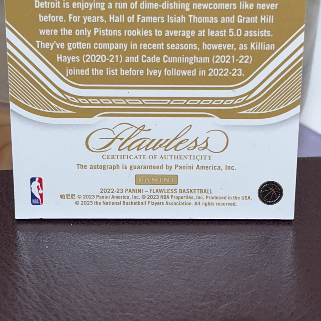 2022-23 Panini Flawless Jaden Ivey RC 活塞队 手提箱 新秀 RC 杰登 艾维 潜力新秀 活塞 卡签 签字 红平行 15编 卡品如图