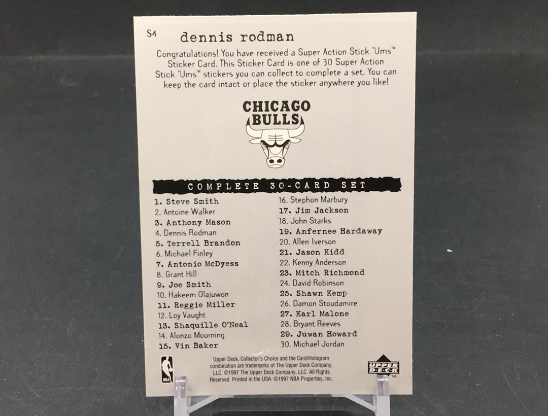 【DC拍卖】11.21 UD CC 大比例贴纸特卡 经典老特 实卡美如画 名人堂名宿 公牛王朝内线核心 防守大闸 大虫 丹尼斯 罗德曼