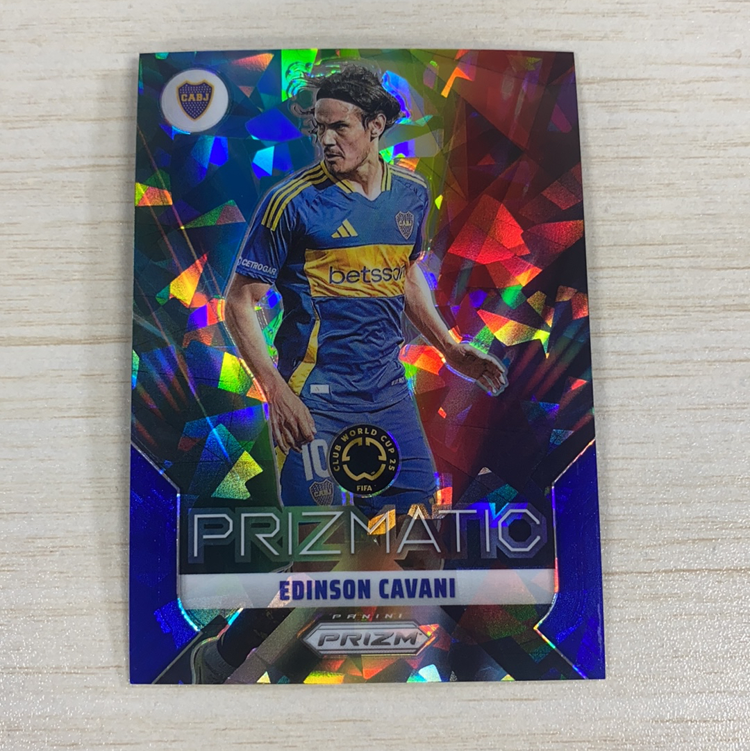 【小牛代拍】2025 Panini Prizm FIFA Club World Cup世俱杯 Edinson Cavani 卡瓦尼 博卡青年 prizmatic特卡 99编 蓝碎冰折 卡品如(一哥)