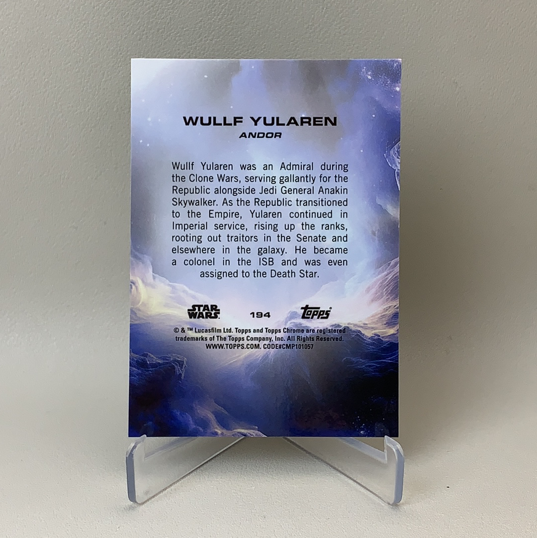 【弈卡代拍】 2025 Topps Star Wars Hobby 星球大战 星战Chrome 带编平行 黄折射 Wullf Yularen 伍尔夫·尤拉伦 27/99编 品相如图 凑套必备 Mito