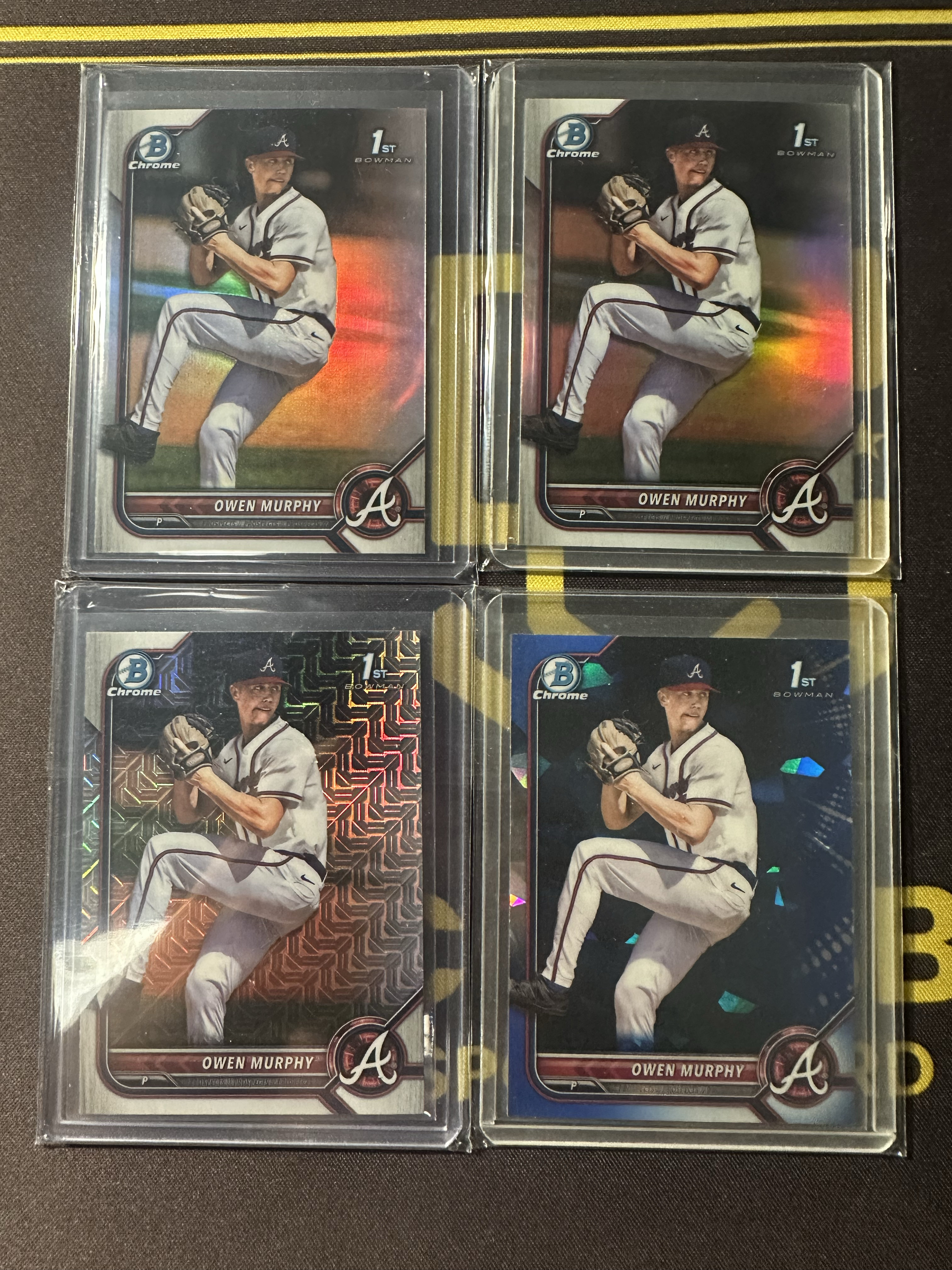【主演出卡】2022 topps bowman chrome 勇士队 Owen Murphy 1st 银折,mojo折,碎冰折