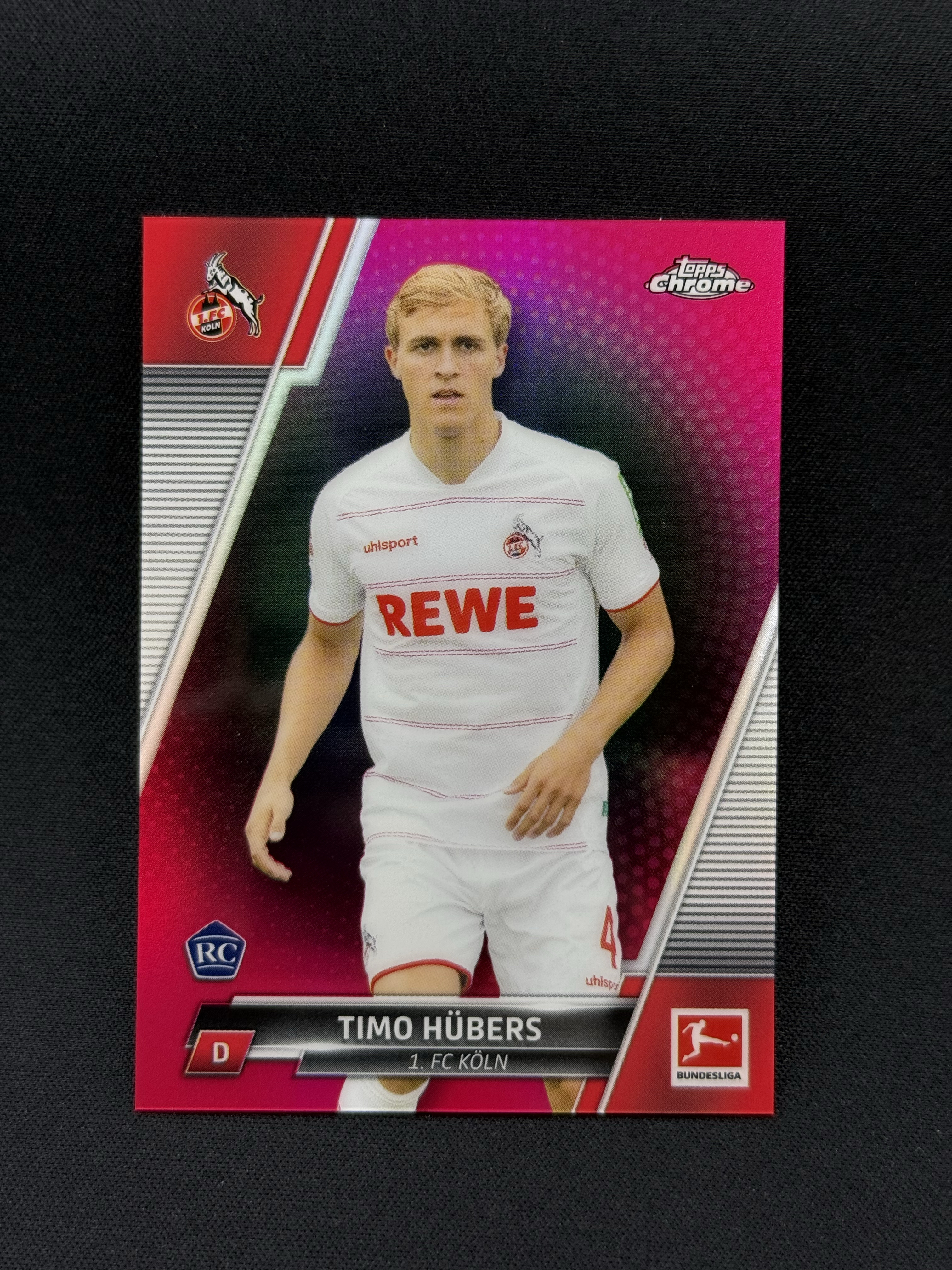 2021-22 Topps Chrome Timo Hübers RC 【小贝代拍】德甲 Tc 蒂莫 许伯斯 新秀 科隆 粉折 399编 卡品如图 拍前看描述 H CT