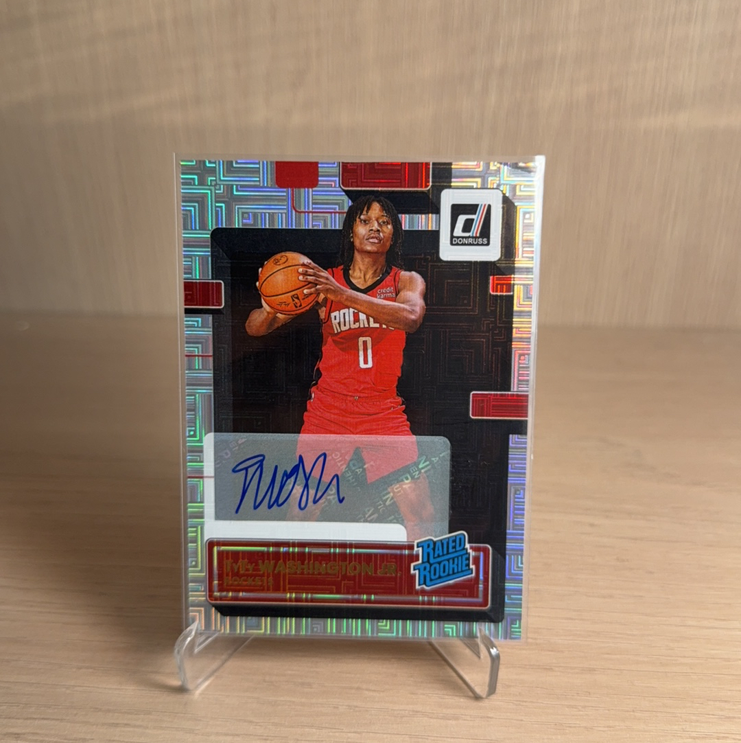2022-23 Panini Donruss TyTy Washington Jr. RC 火箭 新秀 RC 小泰泰华盛顿 签字 贴签 折射 带编 特卡 杜蕾斯 卡品如图 值得收藏!!【免费代卖】