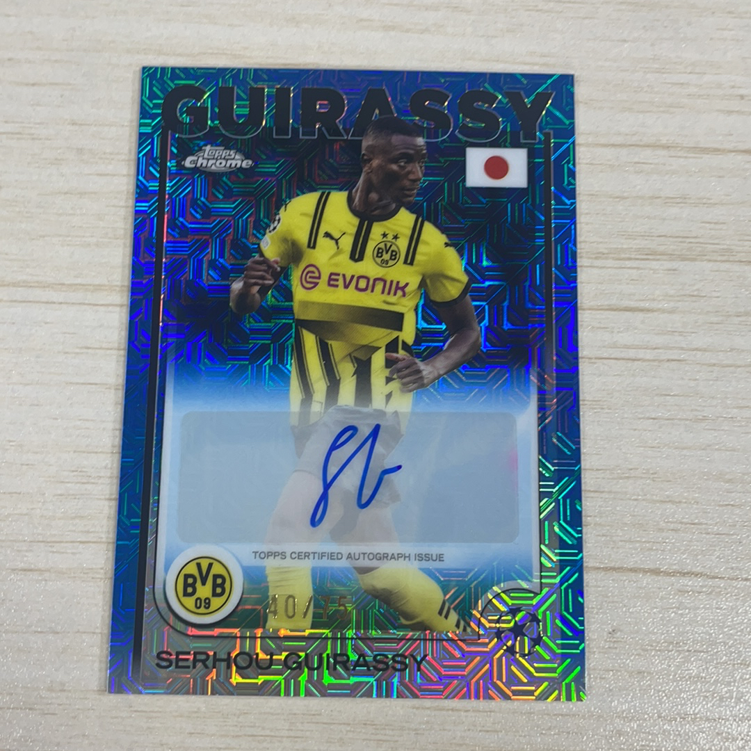 【小牛代拍】2024-25 Topps Chrome 日版 樱花 Japan Edition Guirassy 蓝mojo折 折射 签字 75编 多特蒙德 卡品如图(一哥)