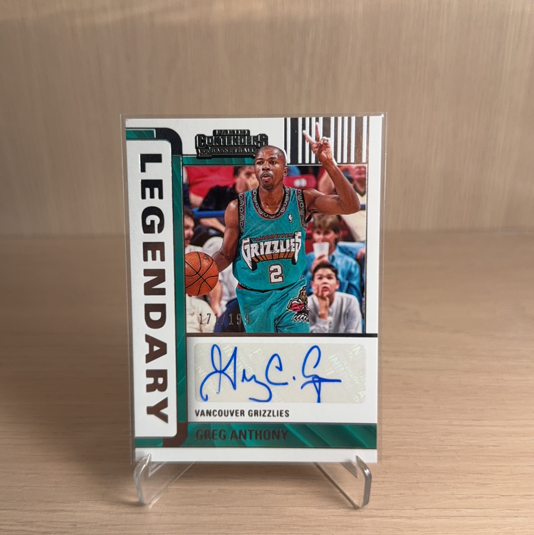 2022-23 Panini Contenders Greg Anthony 【免费代卖】球票 灰熊 格雷格 安东尼 /199编 带编 签字 签名 折射 卡品如图 值得收藏!!