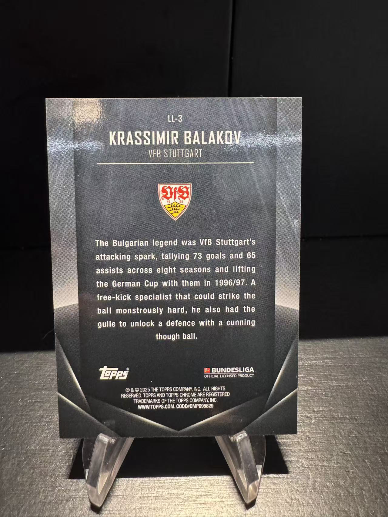 龖2024-25 Topps Midnight KRASSIMIR BALAKOV 德甲午夜 斯图加特 巴拉科夫 月亮传奇特卡 49编 月光折 卡品如图 MJ002M