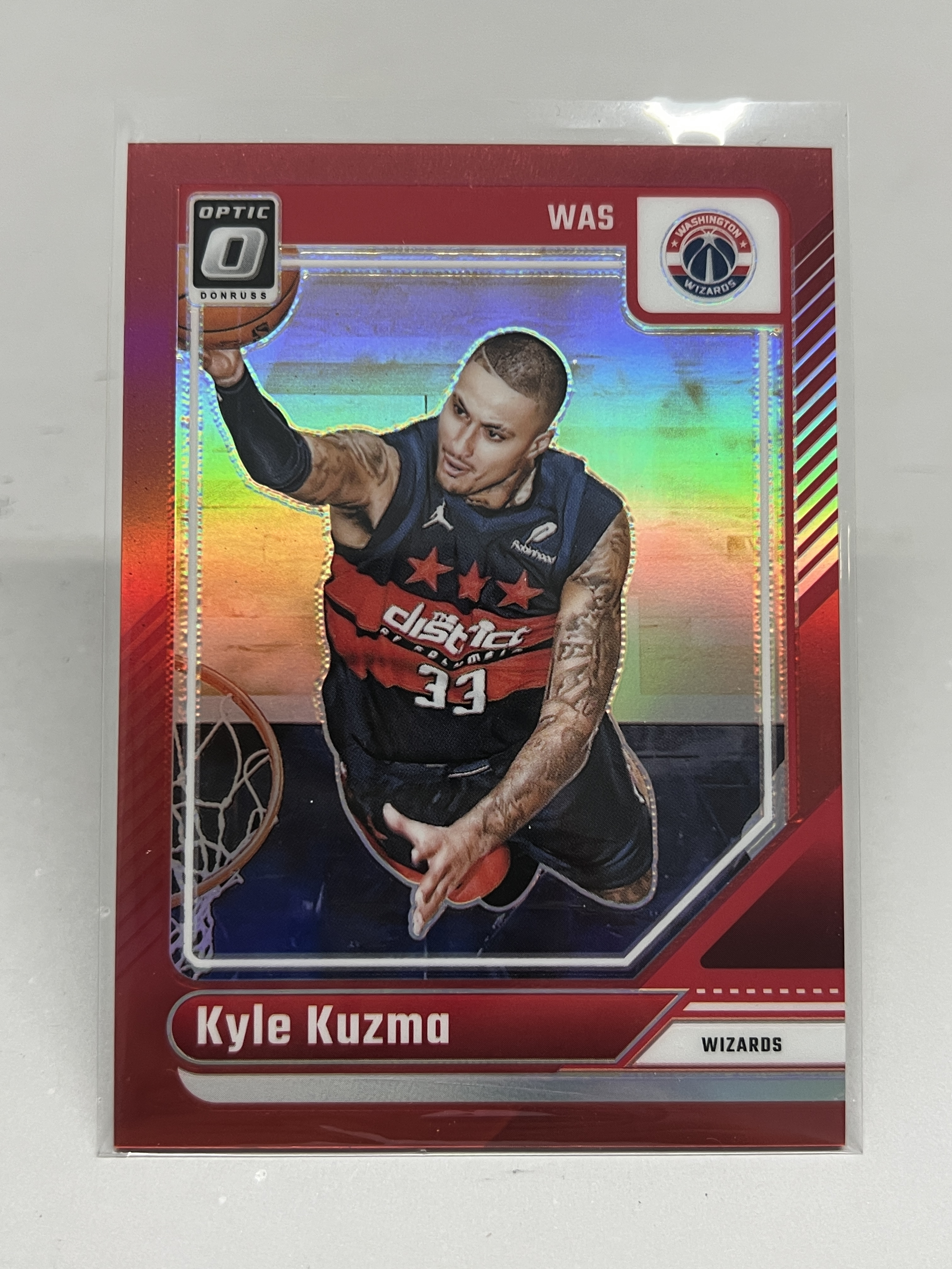 2024-25 Panini Donruss Optic Kyle Kuzma【挂机拍卖】帕尼尼 杜蕾斯 OP 凯尔·库兹马 奇才 71/99 红折 #232 收藏 凑套 卡品如图