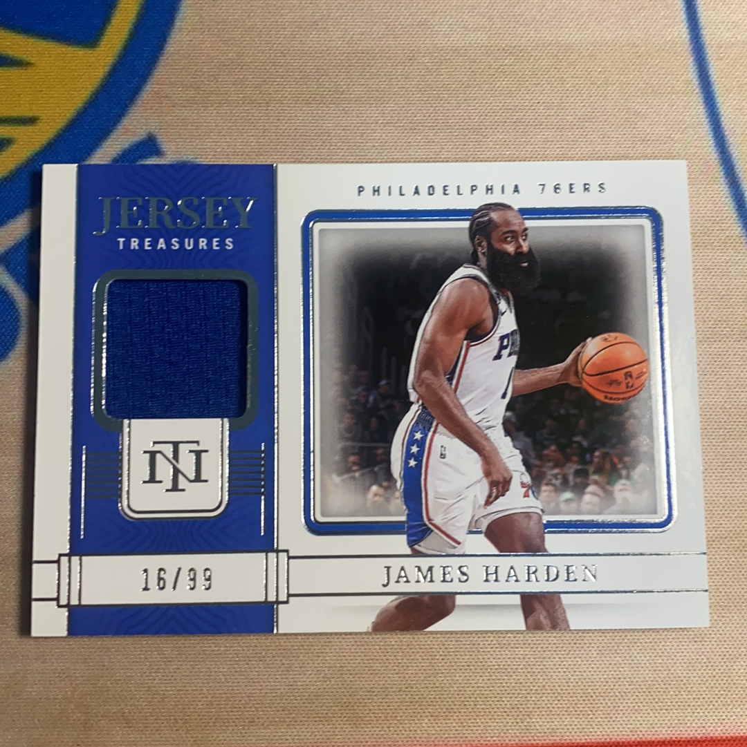2022-23 national treasures 国宝 詹姆斯哈登 球衣 76人时期 落场球衣实物切割 物料 快船 99编 卡品如图 凑套必备