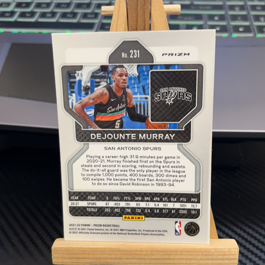 2021-22 Panini Prizm Dejounte Murray 德章泰 穆雷 马刺 银折 碎冰折 折射 prizm系列 pz 卡品如图 凑图必备 值得收藏! 免费代卖!