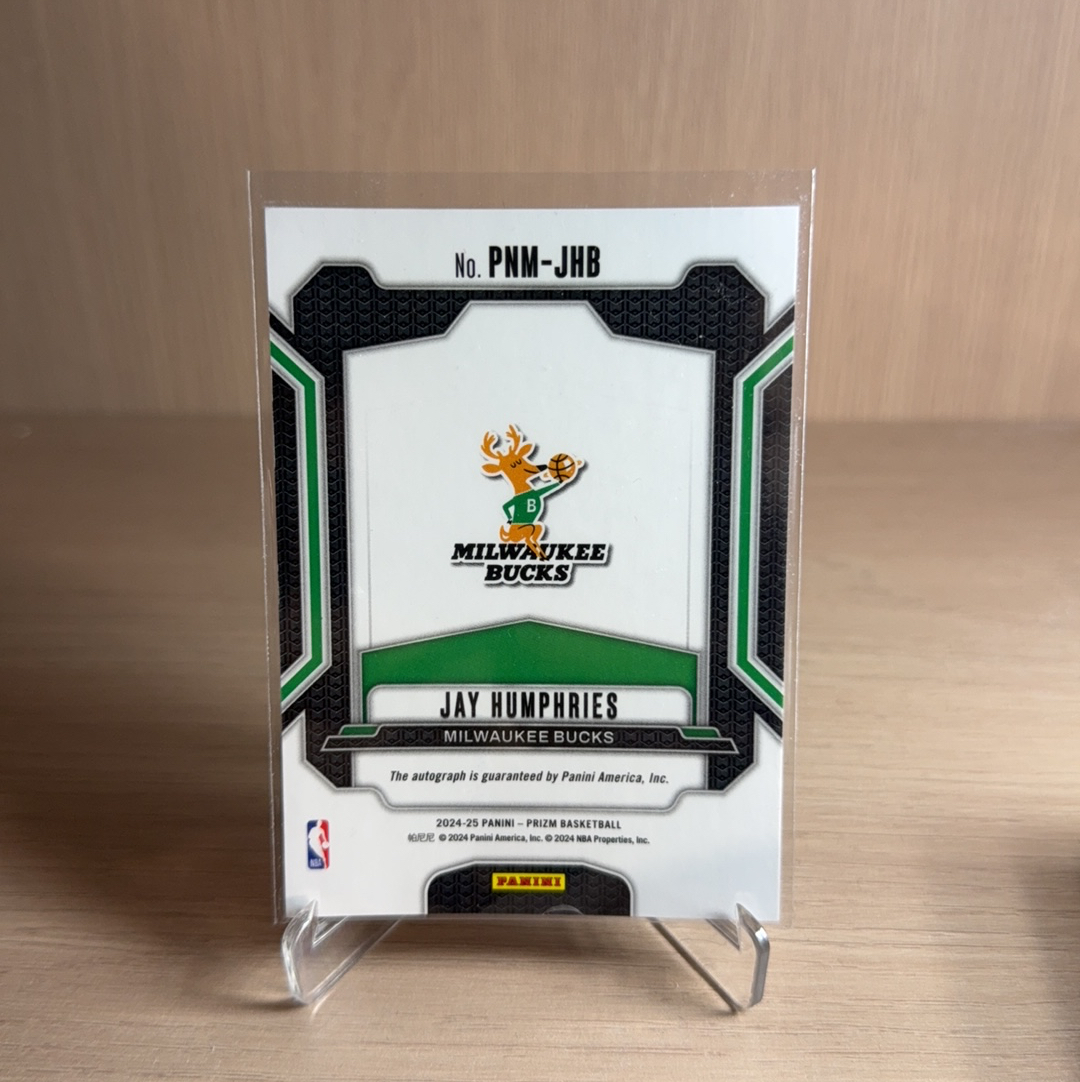 2024-25 Panini Prizm Jay Humphries 【免费代卖】雄鹿 简 亨弗里斯 PZ PRIZM 签字 贴签 折射 卡品如图 值得收藏…