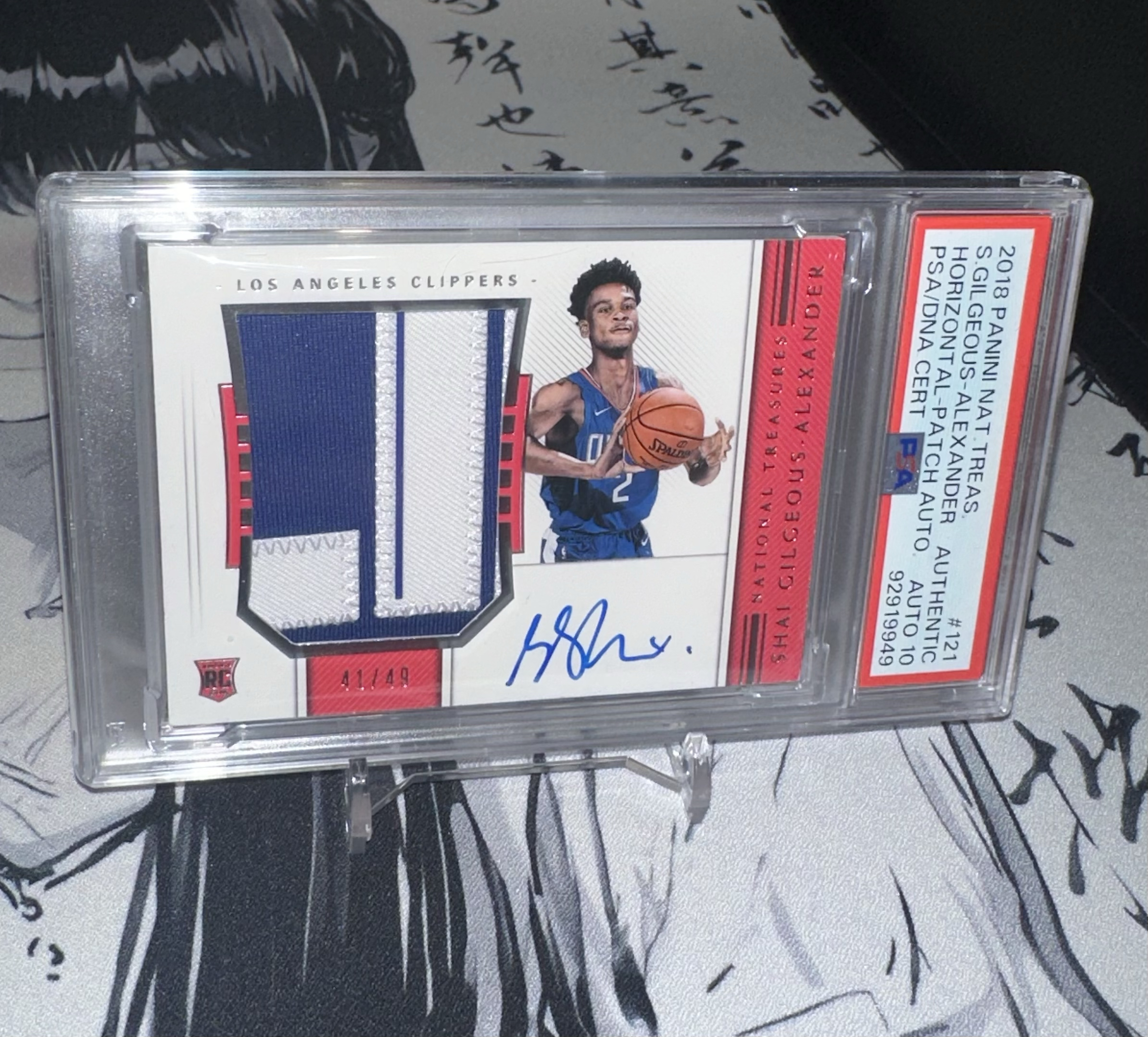 2018 Panini NT Shai Alexander RC 【悟吉塔代拍】国宝 快船 新秀 亚历山大 RPA 暴力落场GU球衣切割签字 卡签 49编 PSA评级签字10分 Steven