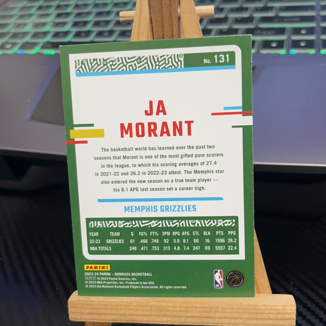 2023-24 Panini Donruss Ja Morant 贾 莫兰特 灰熊 绿折 绿佛光 折射 杜蕾斯系列 卡品如图 凑图必备 值得收藏!免费代卖!