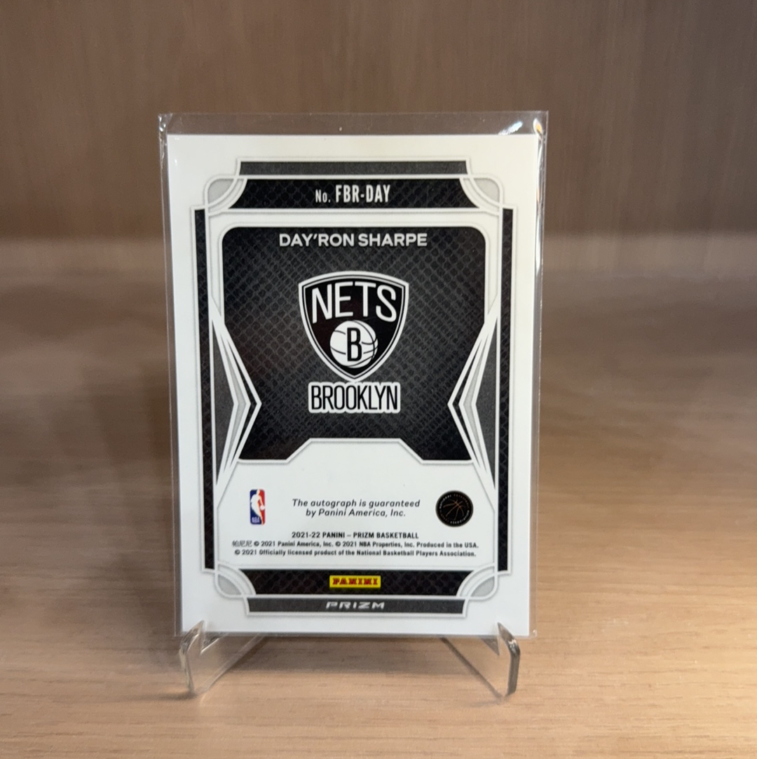 2021-22 Panini Prizm DayRon Sharpe RC 【免费代卖】篮网 新秀 RC 戴龙 夏普 PZ PRIZM 签字 贴签 泡泡折 折射 卡品如图 值得收藏!!