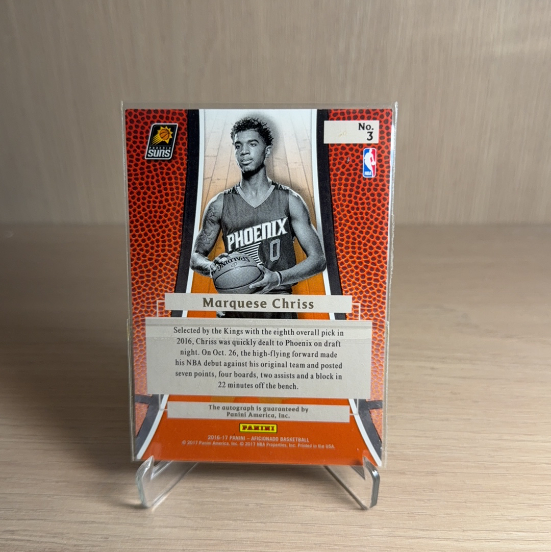 2016-17 Panini Aficionado Marquese Chriss 【免费代卖】太阳 马基斯 克里斯 /199编 带编 签字 折射 投资升值 值得珍藏 卡品如图