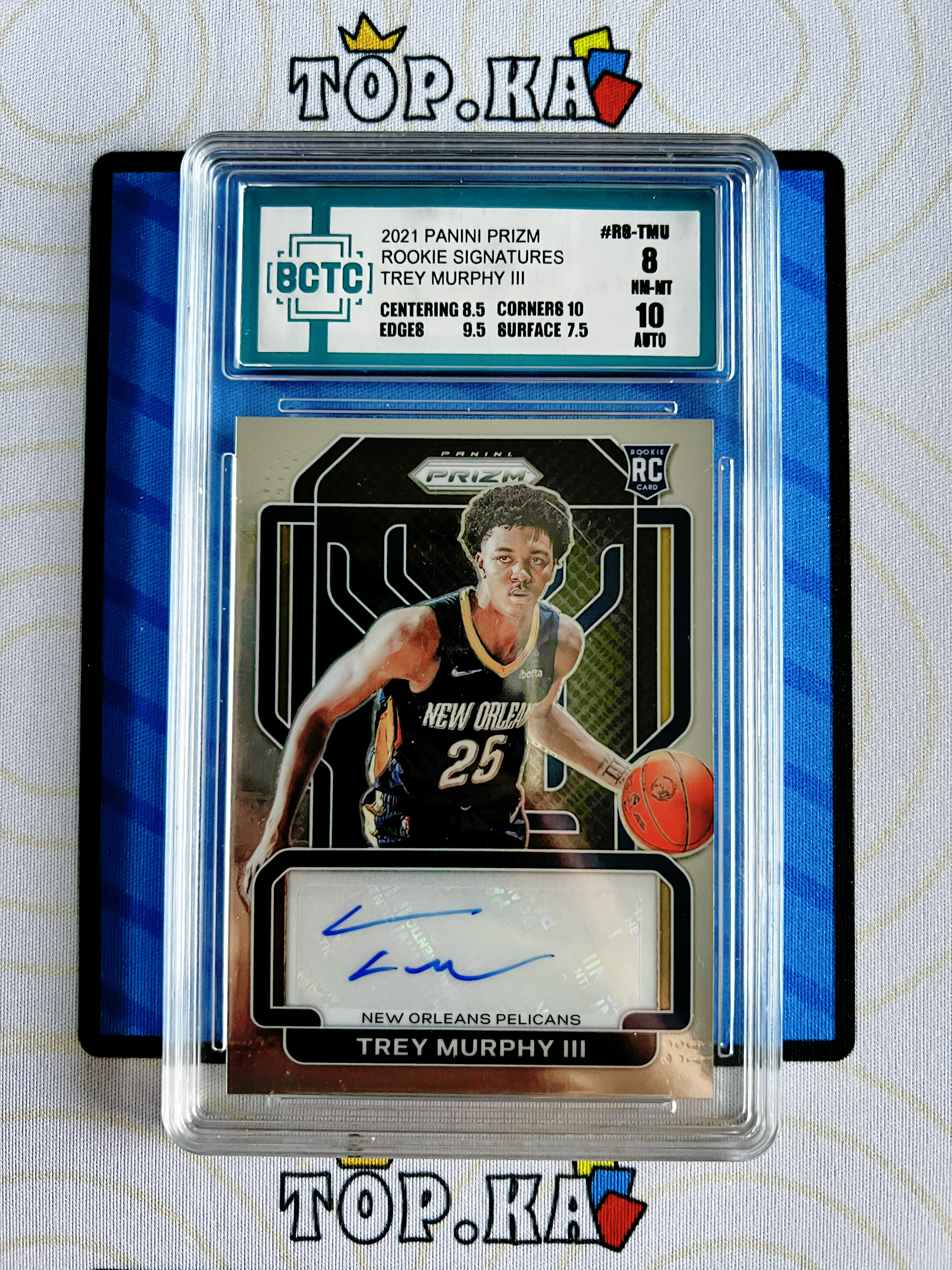 【顶尖卡社】2021-22 Panini Prizm Trey Murphy III 鹈鹕 特雷 墨菲三世 新秀RC 签字 签名 BCTC 8+10分评分 最近大热 收藏投资必备【凯里】