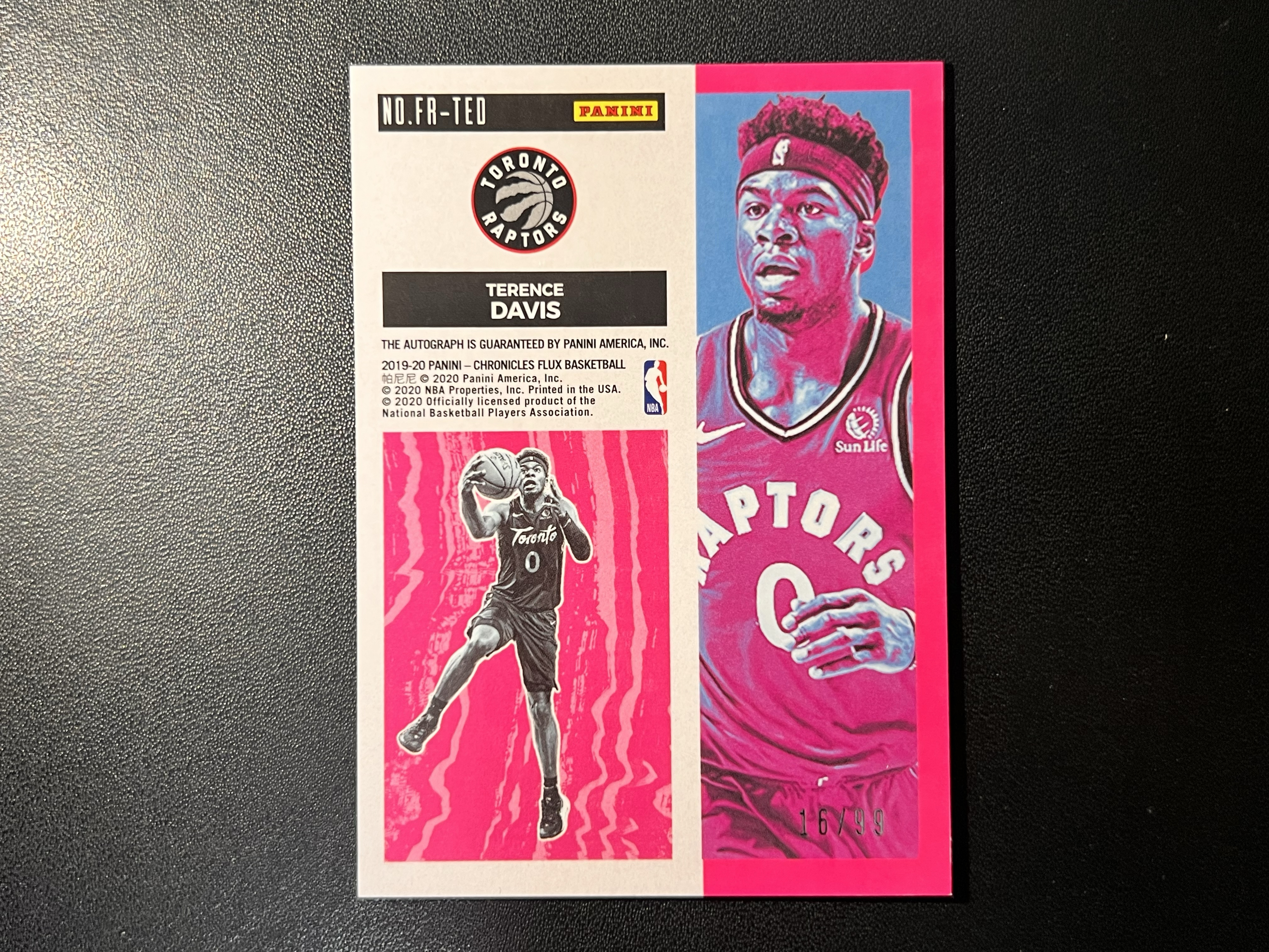 2020-21 Panini Flux Terence Davis RC 特伦斯 戴维斯 新秀 rc 签字 亲笔签名 卡品如图【亮