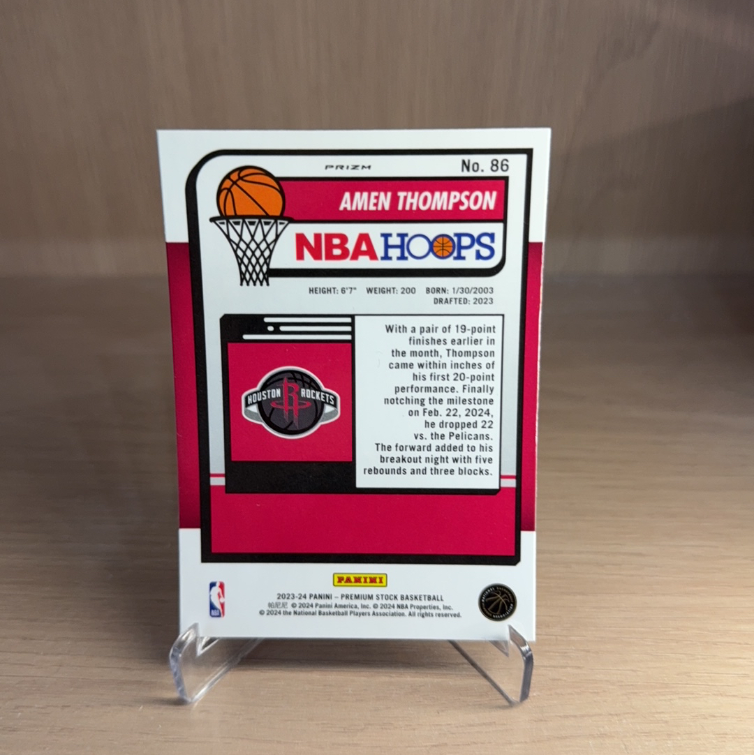 2023-24 Panini NBA Hoops Amen Thompson RC 【免费代卖】火箭 新秀 RC 阿门 汤普森 银折 圈圈折 折射 专收必备 值得收藏!!