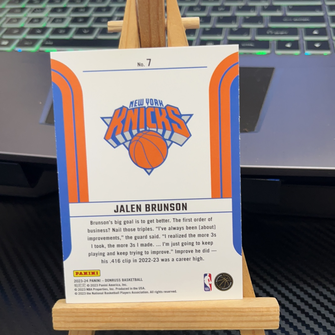 2023-24 Panini Donruss Jalen Brunson 布伦森 尼克斯 杜蕾斯系列 特卡 卡品如图 凑图必备 值得收藏!免费代卖!