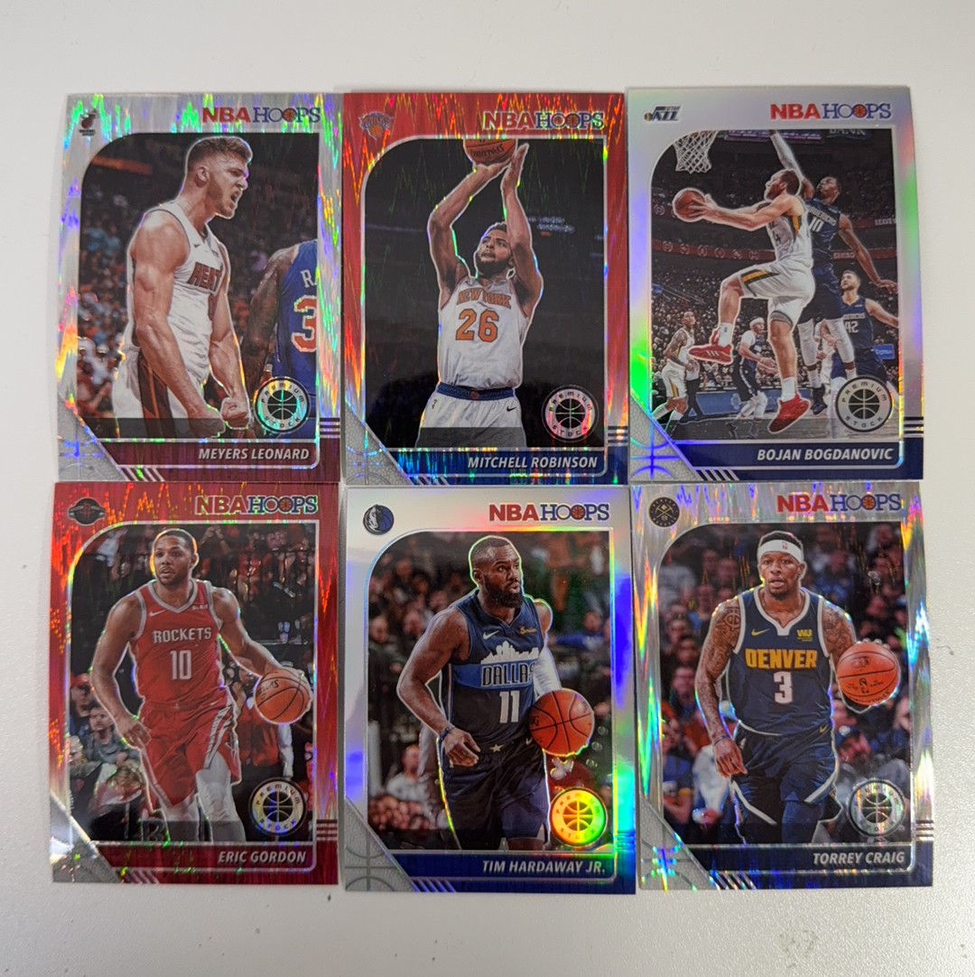【免费代卖】6张 打包 lot HOOPS 折射 蒂姆 哈达威 埃里克 戈登 马刺 骑士 勇士 湖人 火箭 独行侠 魔术 值得收藏!!