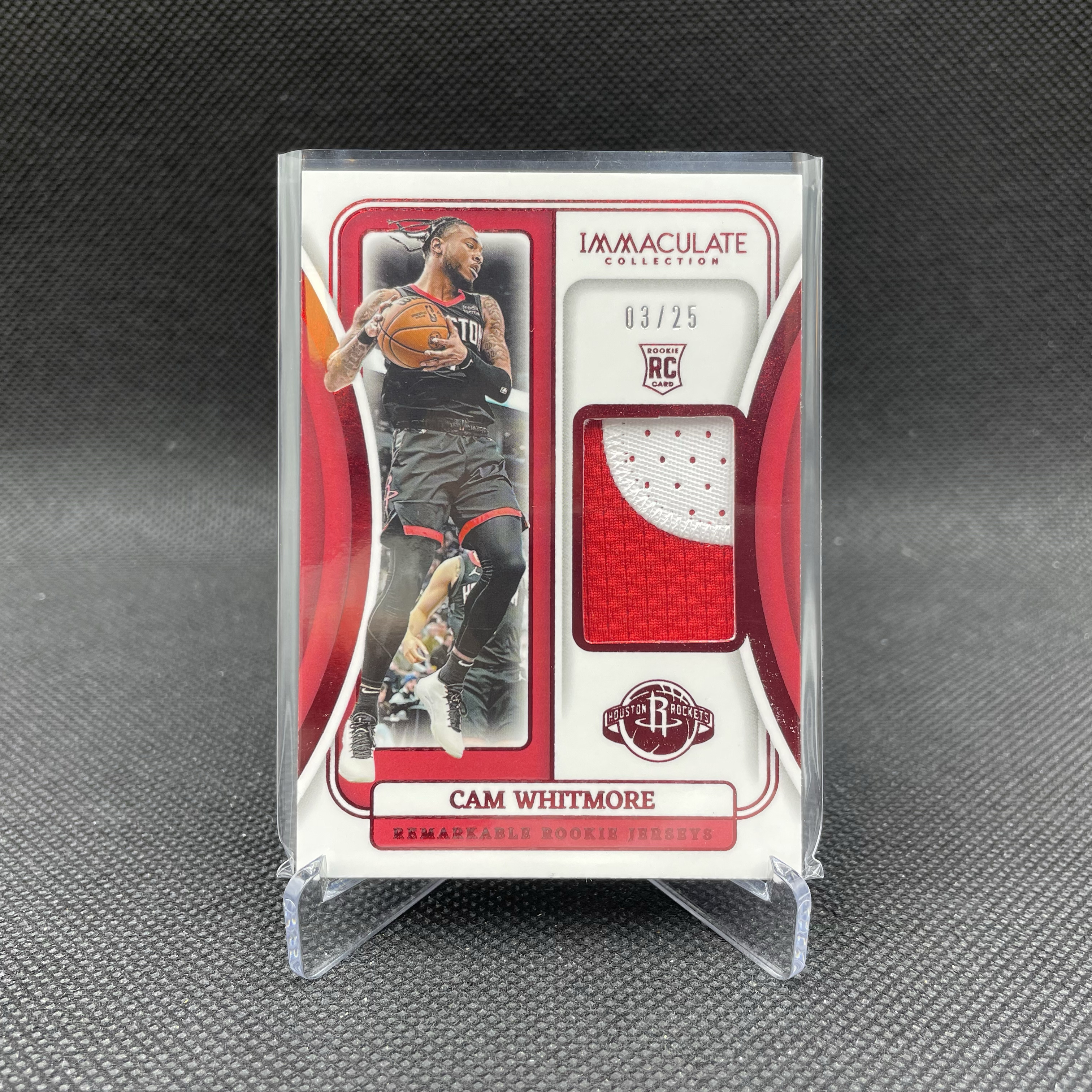 2023-24 Panini Immaculate Cam Whitmore RC 火箭 新秀 卡姆 惠特莫尔 惠特摩尔 03/25编 球衣Patch 物料 红平行 小窗双色切割 品如图 不累计 Yo