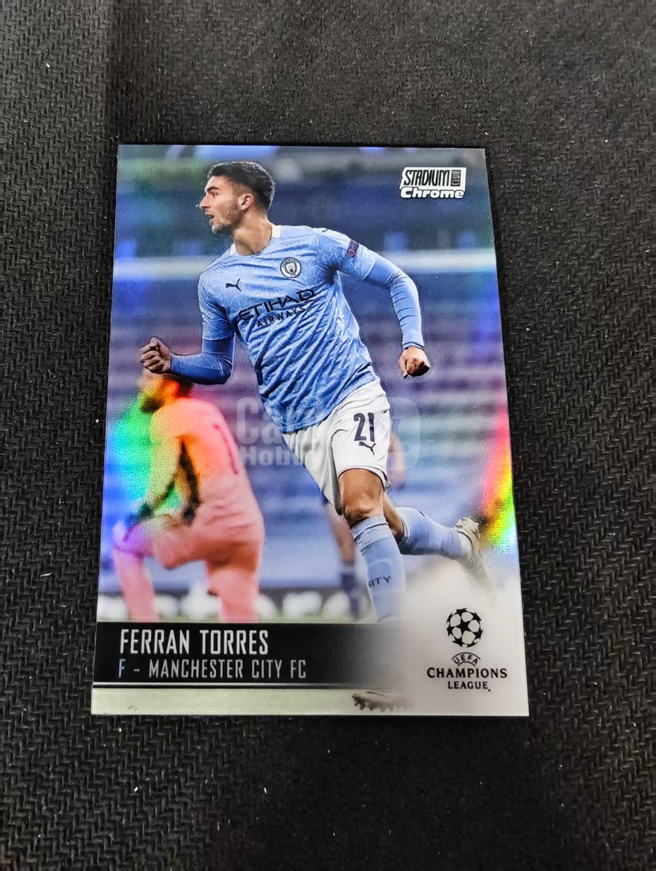 【可合并,不累计】2021 Topps Stadium Club Chrome Ferran Torres 曼城 托雷斯 欧冠 竞技场 银折 划痕 边角瑕疵 @81