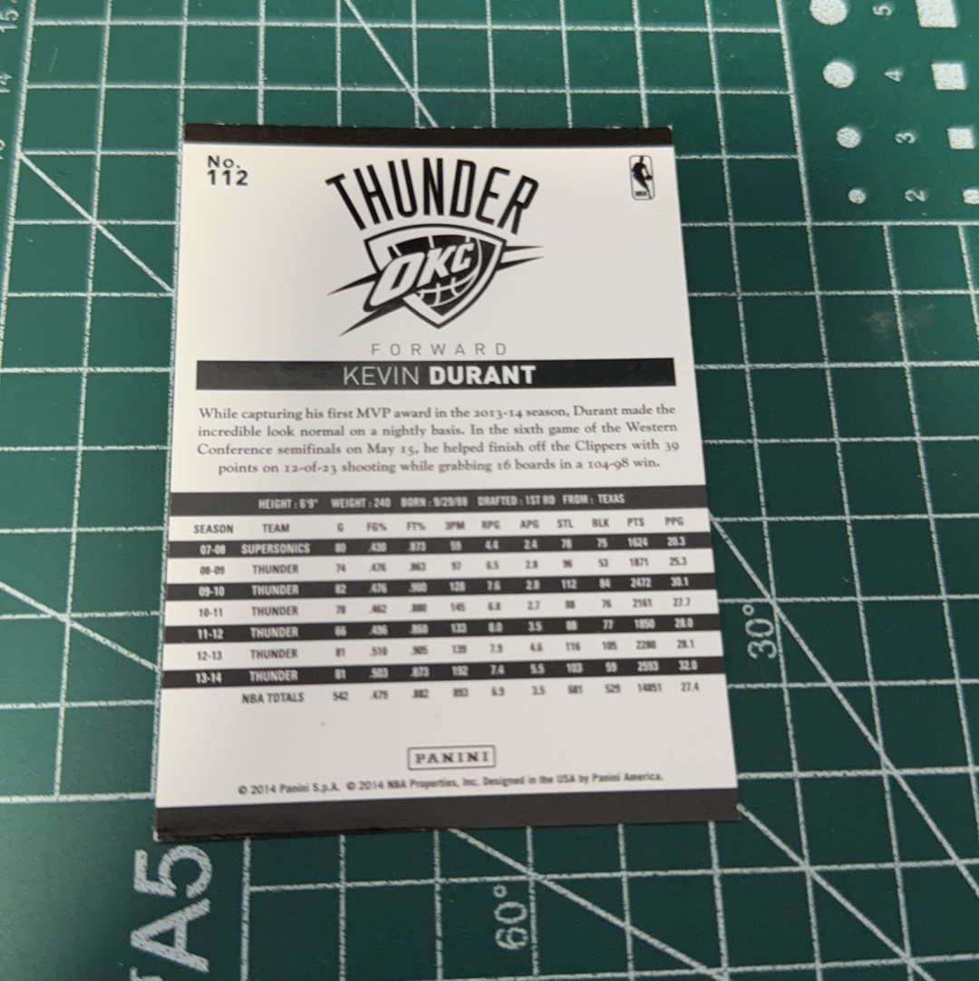 2014-15 Panini Americana Kevin Durant S.p.a.凯文杜兰特 死神 雷霆 KD 精美选图 十年老卡 绝版卡 稀有base