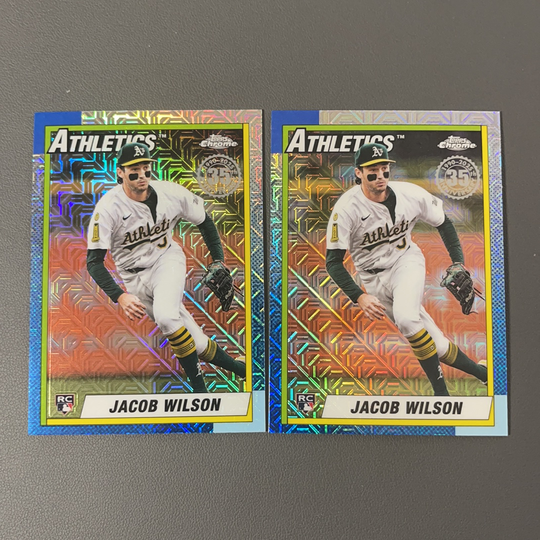 2025 Topps Update Jacob Wilson RC 雅各布 威尔逊 运动家 最佳新人第二 银包 新秀 mojo折 折射 2张合拍 lot不保卡品 介意勿拍【9527】