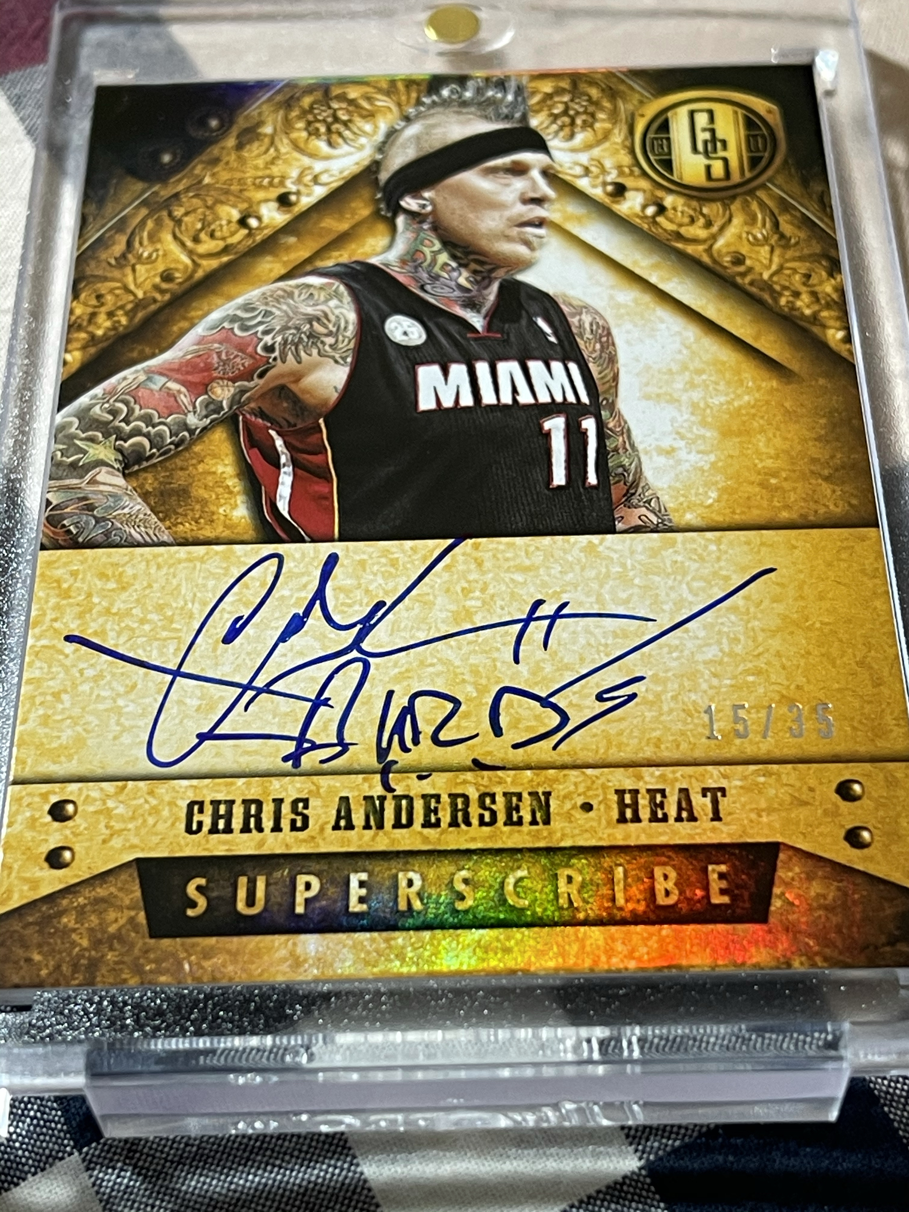 2013-14 金砖 gold standard 热火 chris andersen 鸟人 克里斯 安德森 35编 签字 卡签 铭文 绰号 无平行 实卡绝美 詹姆斯韦德队友 卡品如图【cherry】