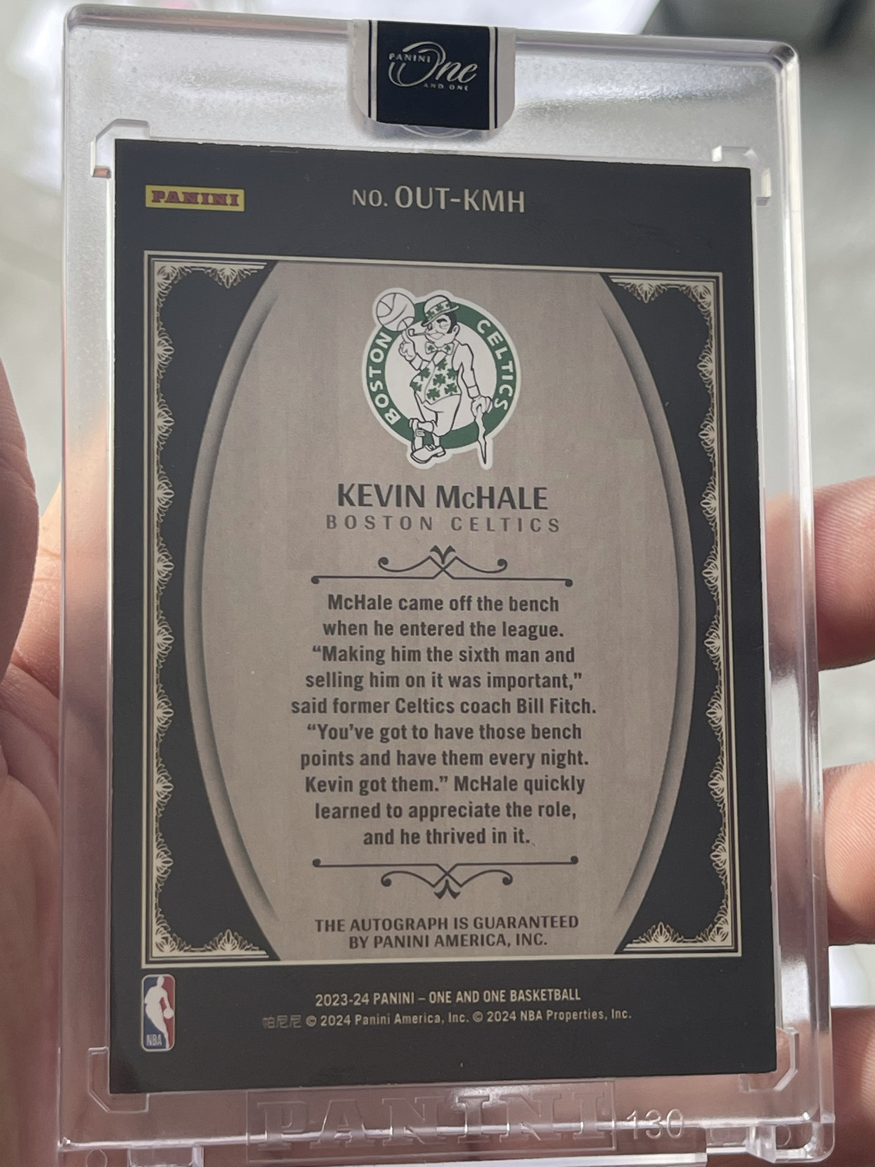 2023-24 Panini One and One Kevin McHale 姚明恩师 麦克海尔 10编 金折 金版 签字卡 原封卡砖 五十大巨星 七十五大巨星 凯尔特人名宿 三届总冠军 荣誉无数