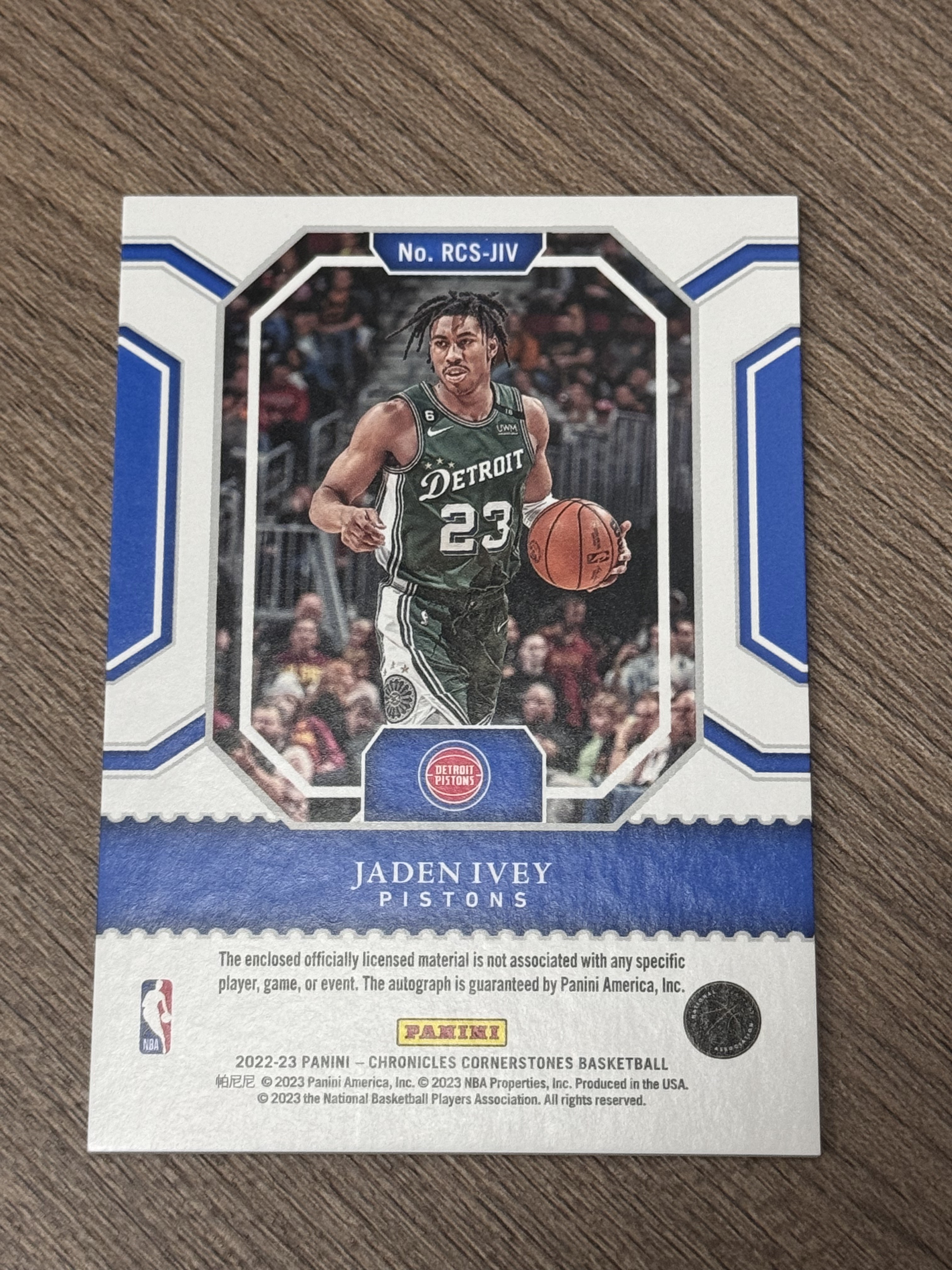 2022-23 Panini Chronicles Jaden Ivey RC 编年史新秀活塞队杰登艾维22